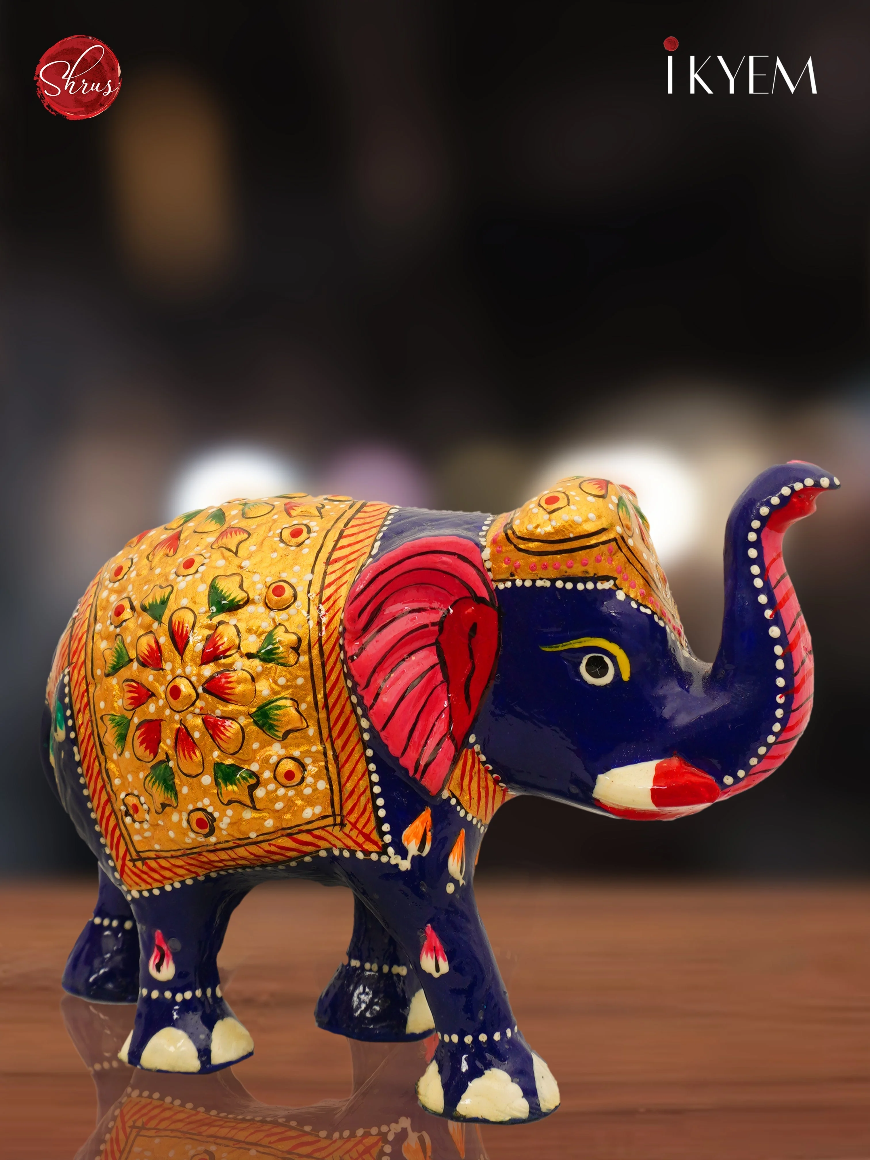 Meenakari Wooden Elephant