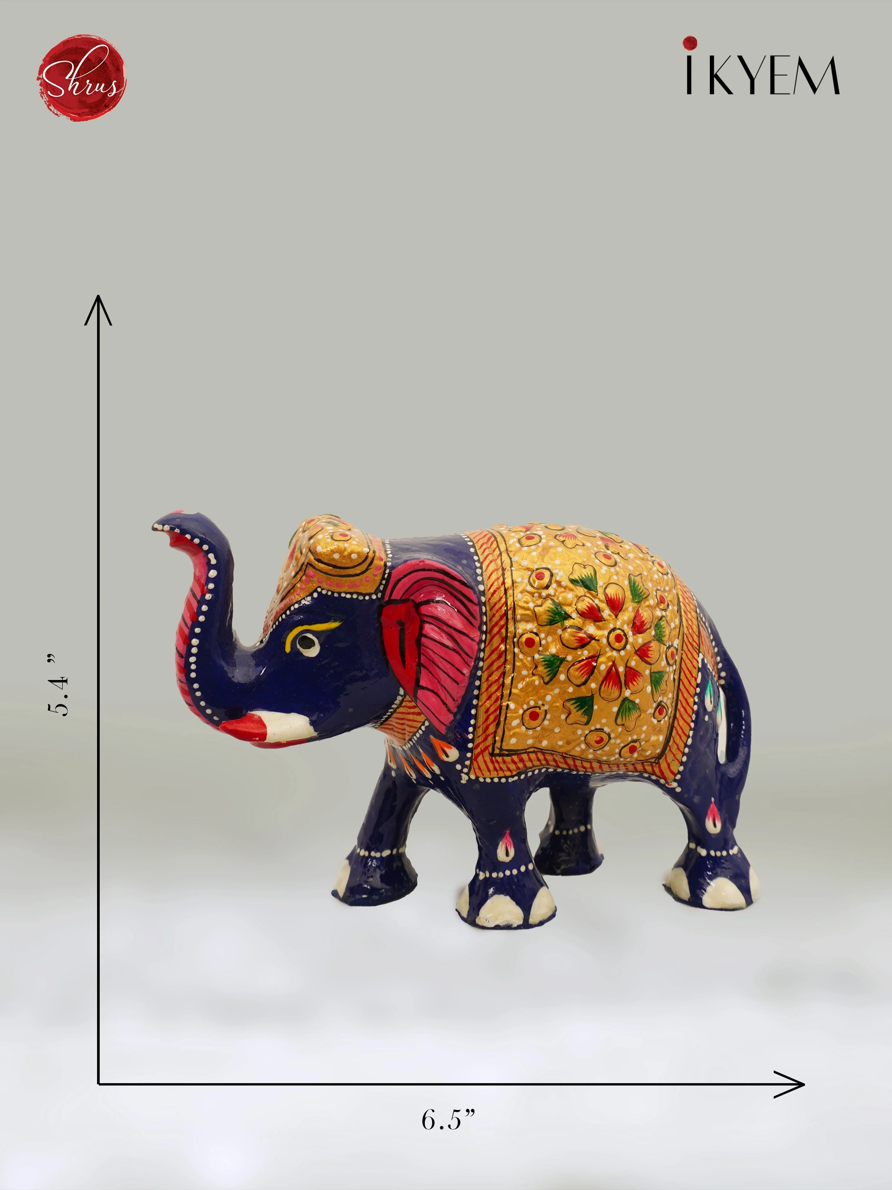 Meenakari Wooden Elephant - Image 2