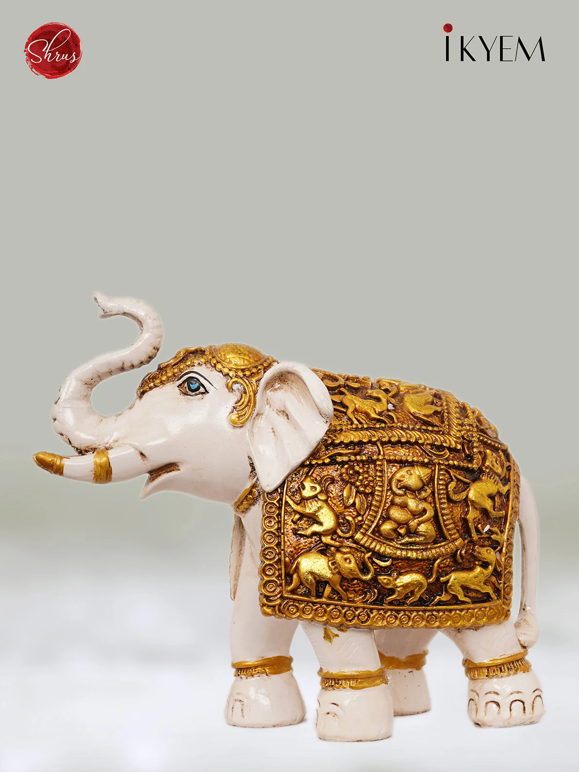 Gold Hand painted Elephant (Ceramic) - Return Gift - Image 2