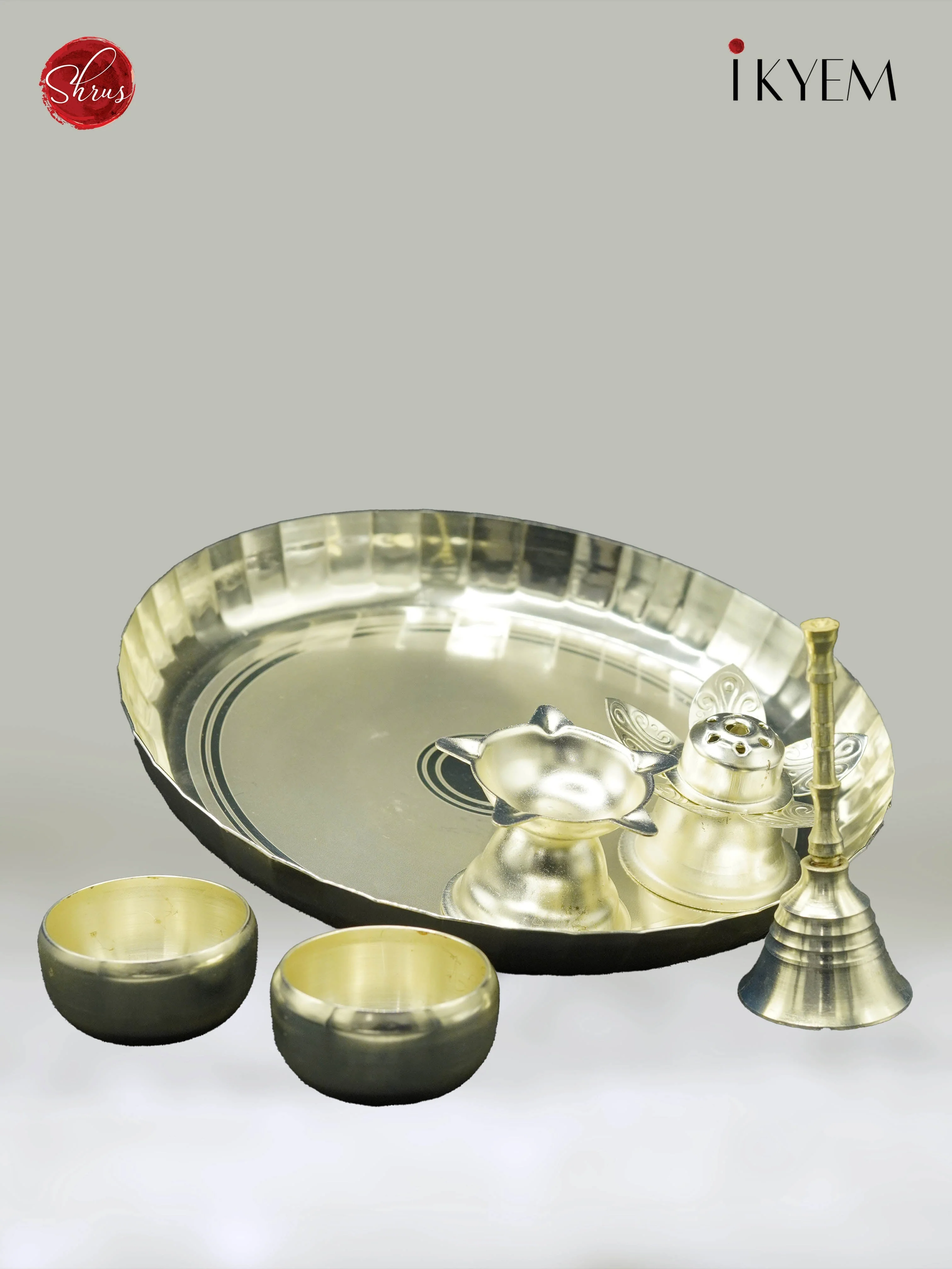 German Silver Aarthi Set - Image 2