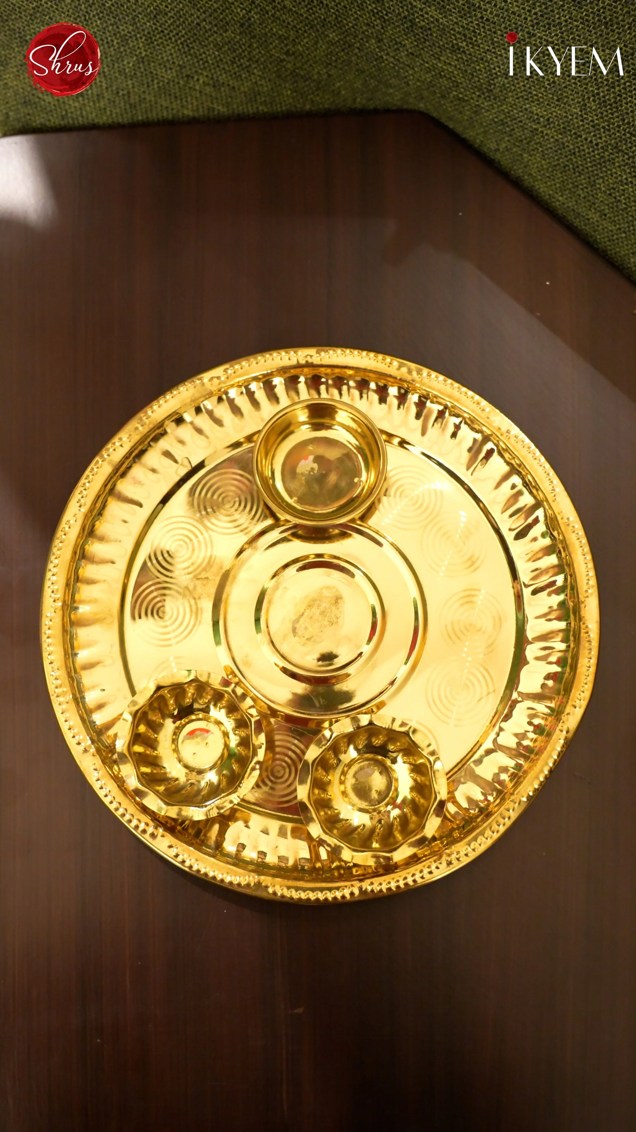 Brass Aarathi with kumkum - Pooja Article