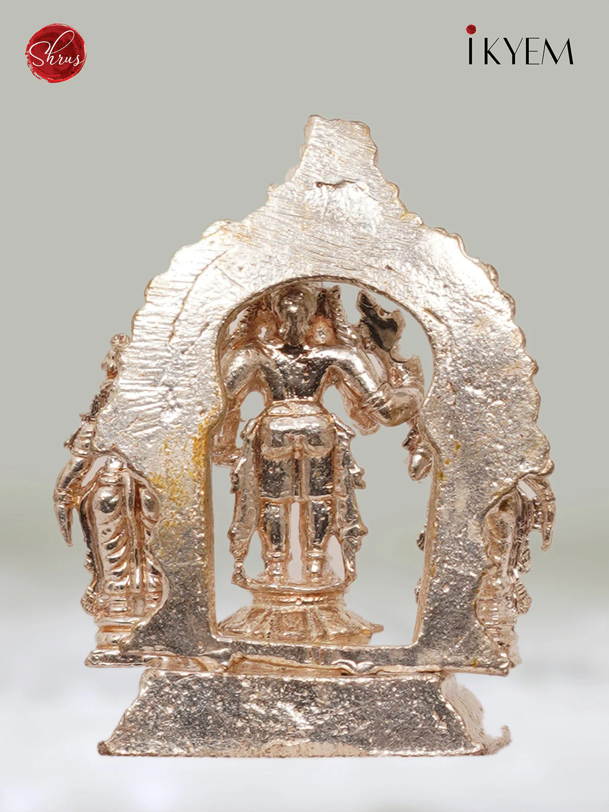 Lord Vishnu with Bhudevi and Sridevi Copper Idol - Image 4