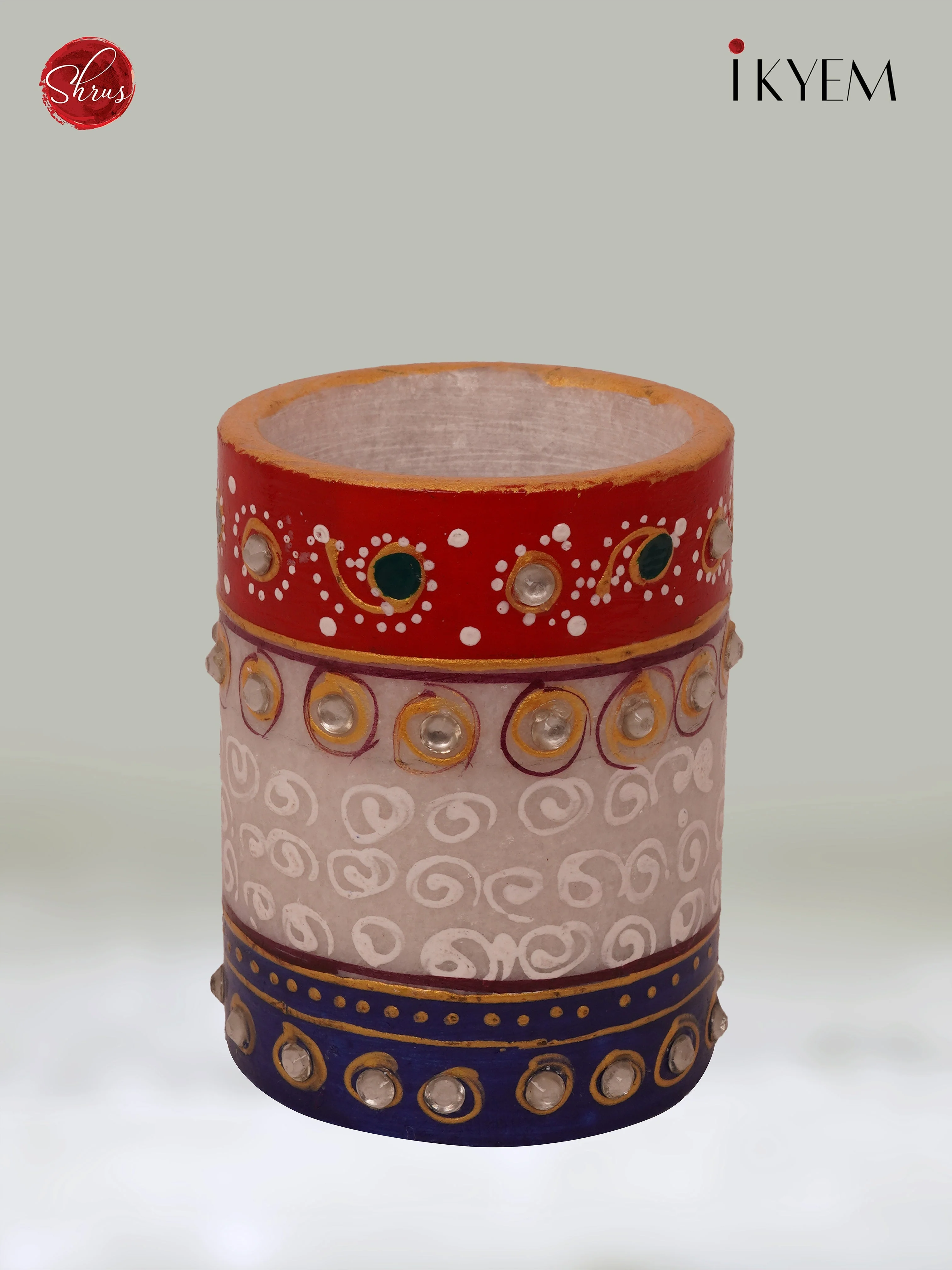 Meenakari Art Marble Desk Clock - Image 2