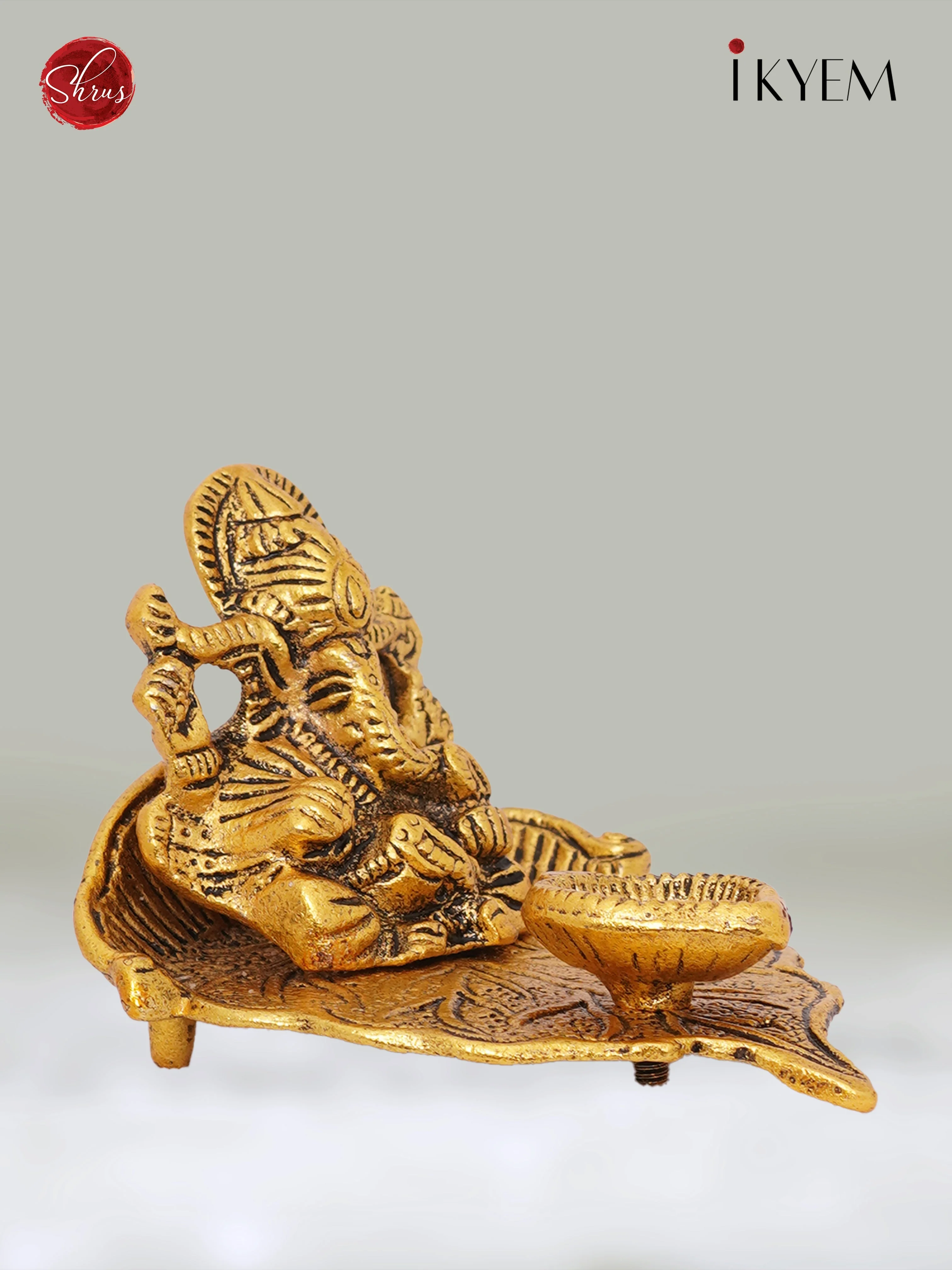 Ganesha idol with lamp - Pooja Article - Image 2