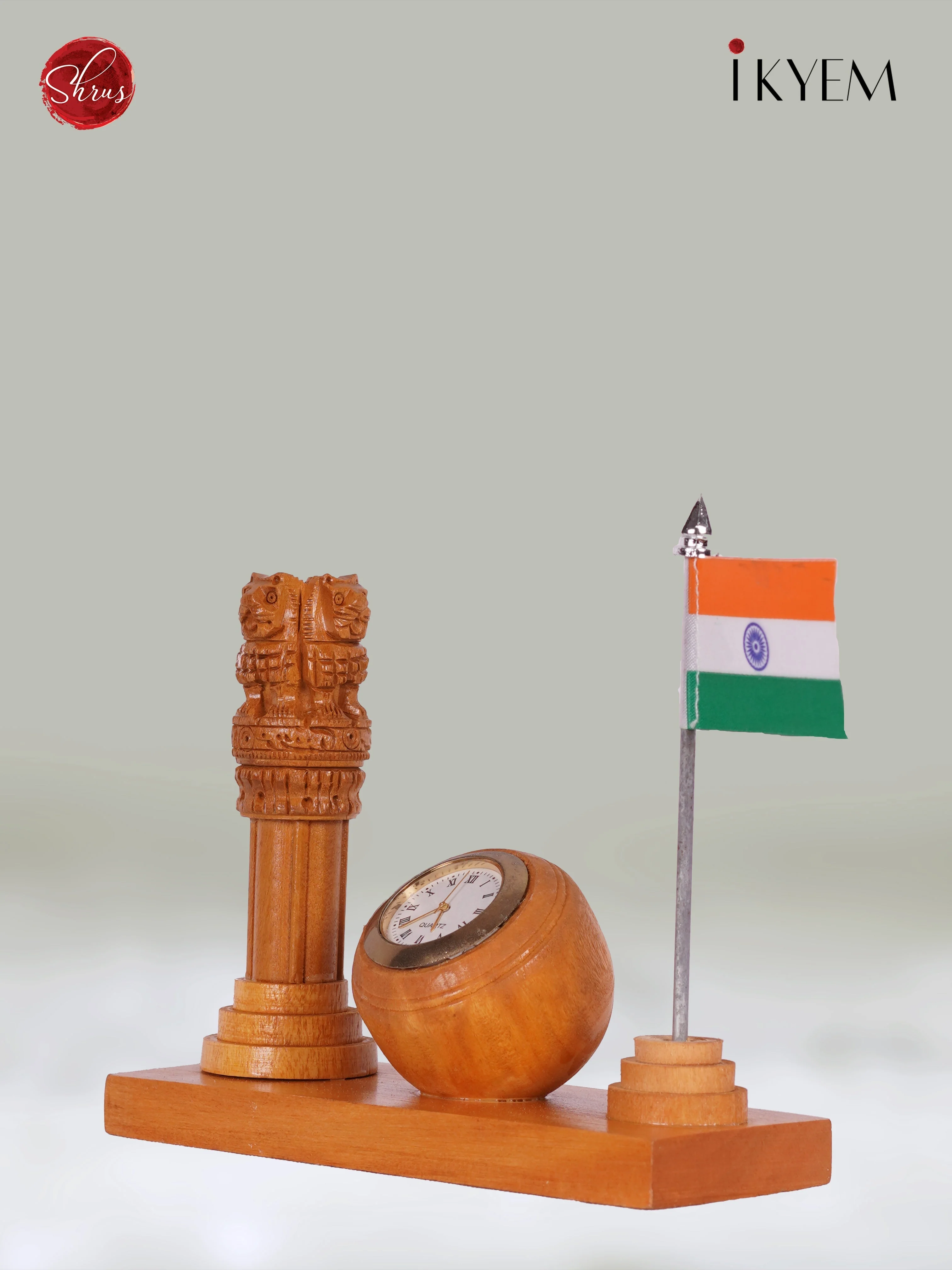 Wooden Clock , Ashoka Pillar - Return Gift - Image 2