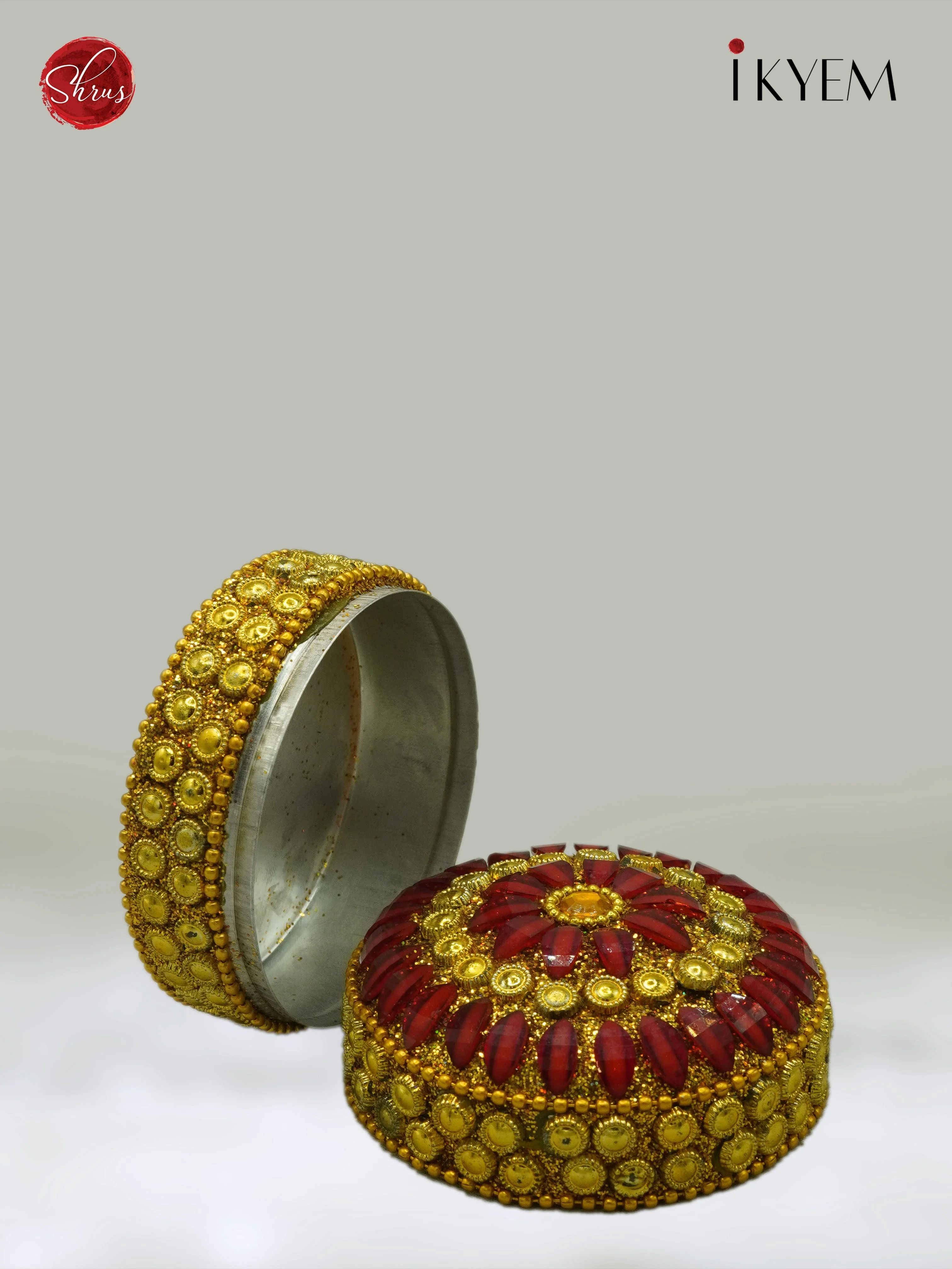 Decorative Colourful Stone kumkum Box - Image 3