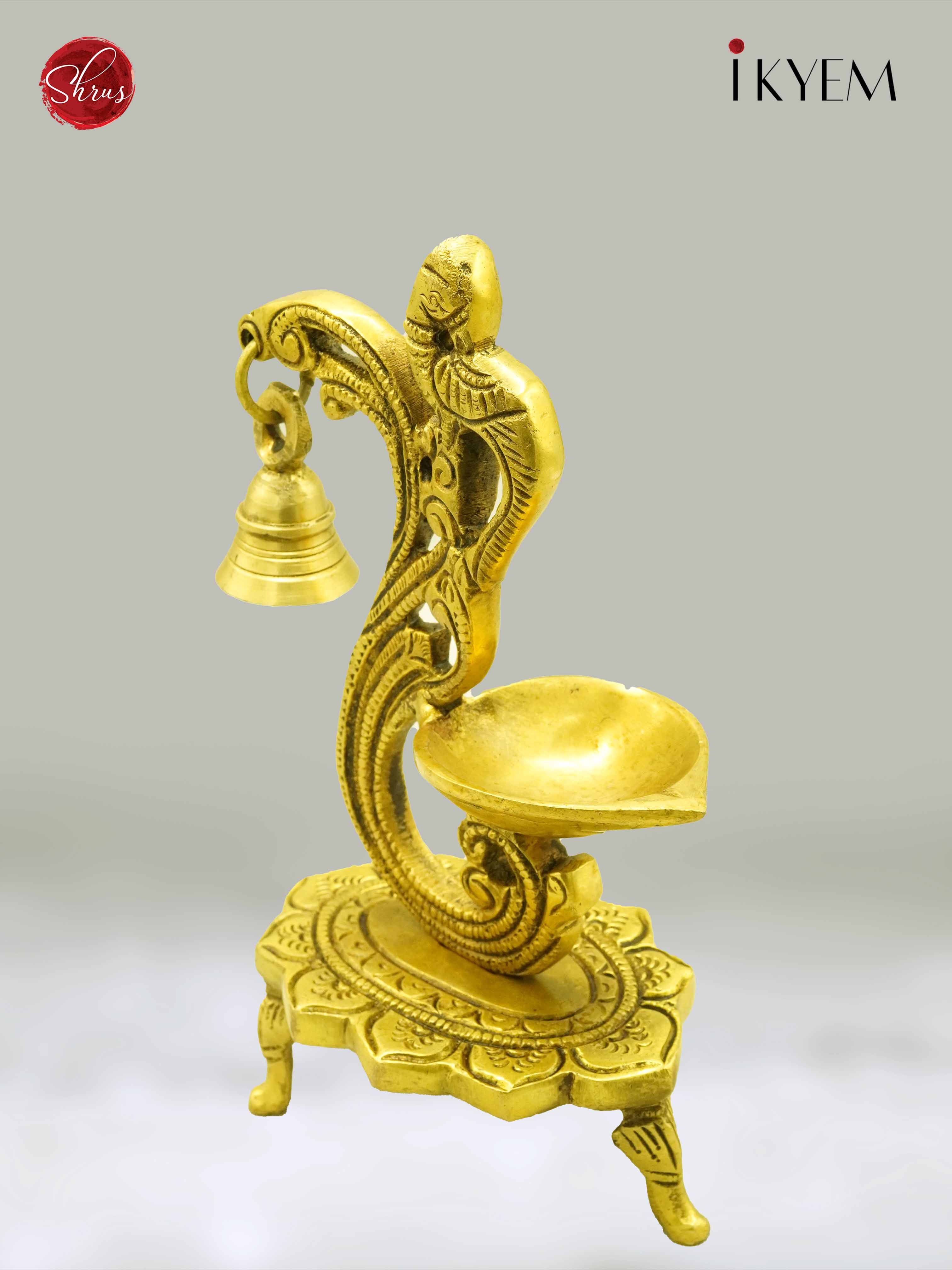 Parrot brass diya with bell - Return Gift - Image 2