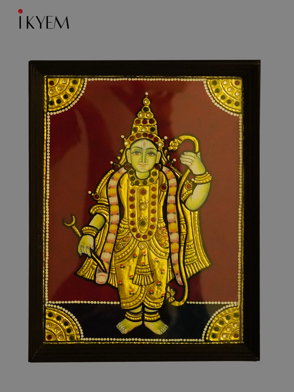 DASAVATHAARAM (10 INCARNATIONS OF LORD VISHNU) ACRYLIC HAND PAINTING WITH TEAK WOOD FRAMING & GOLD FOIL WORK - Image 2