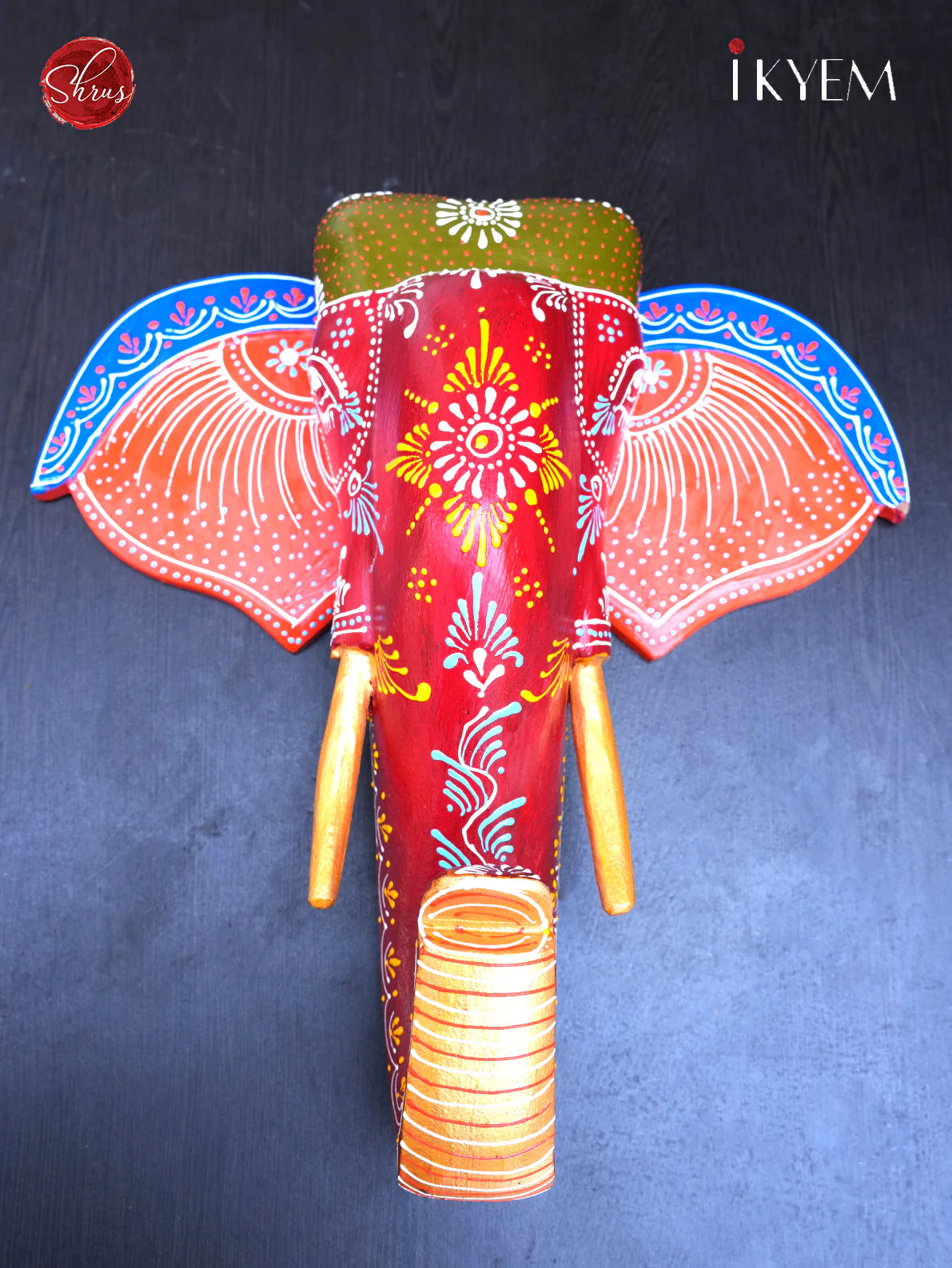 Hand painted elephant walll hanging