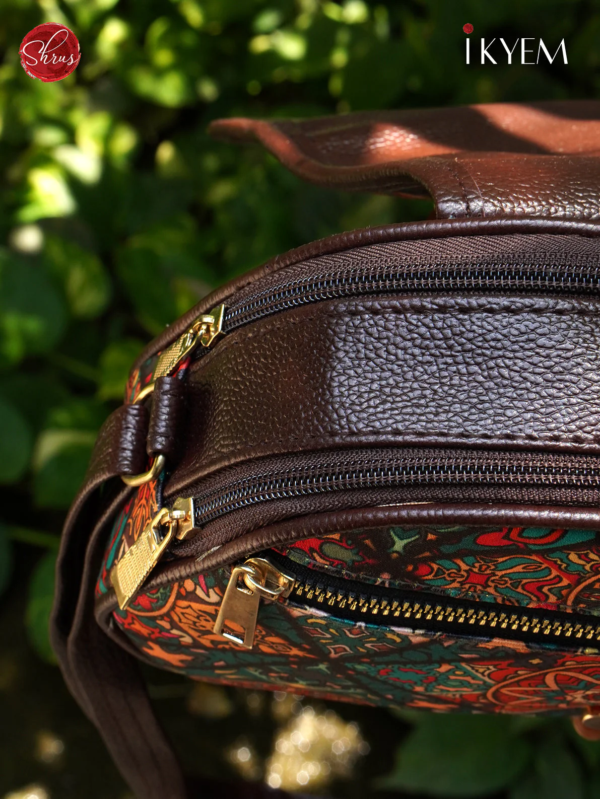 Brown & Multicolor - Printed Bag - Image 3