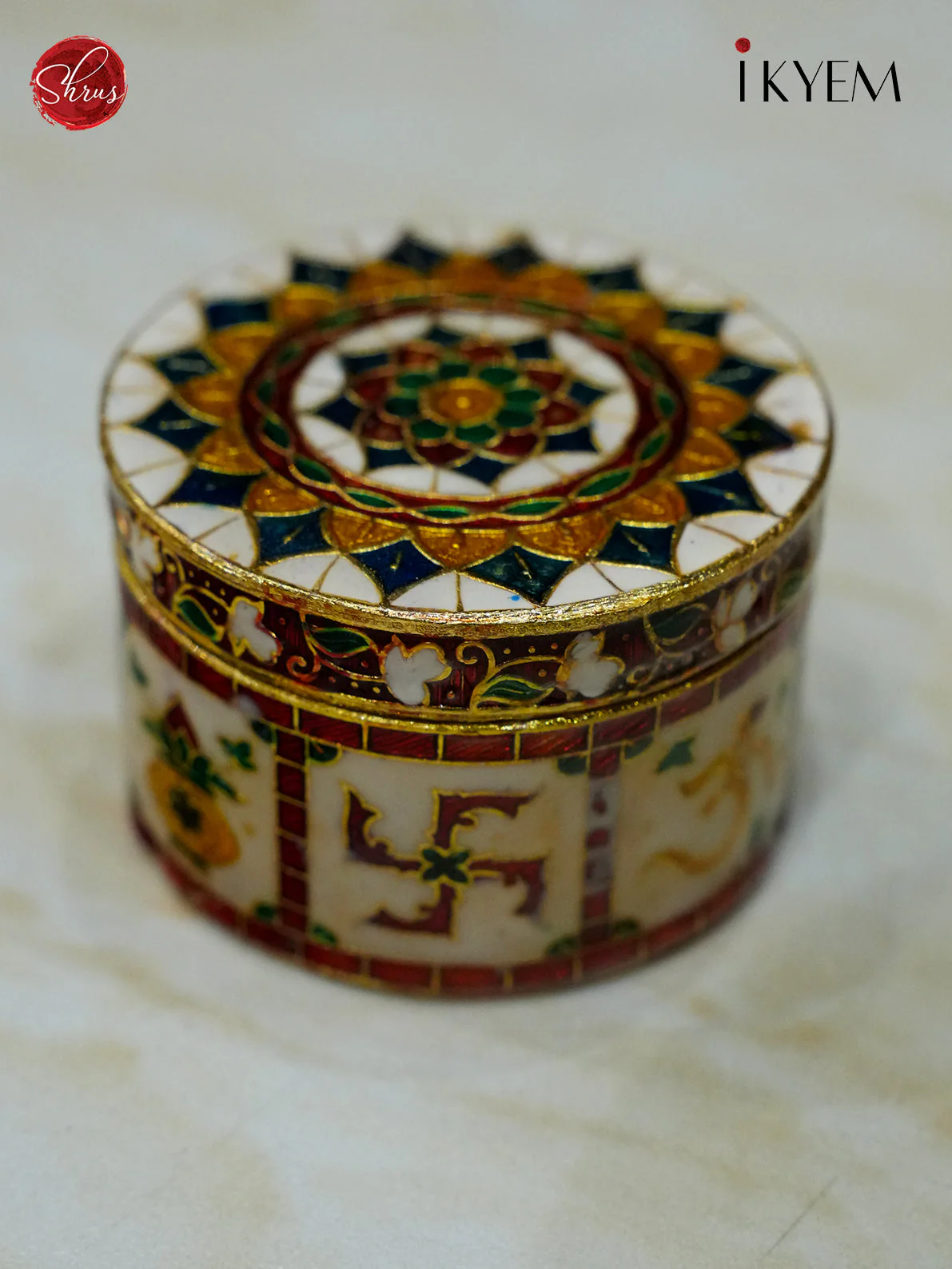 Meenakari Hand Painted Brass box