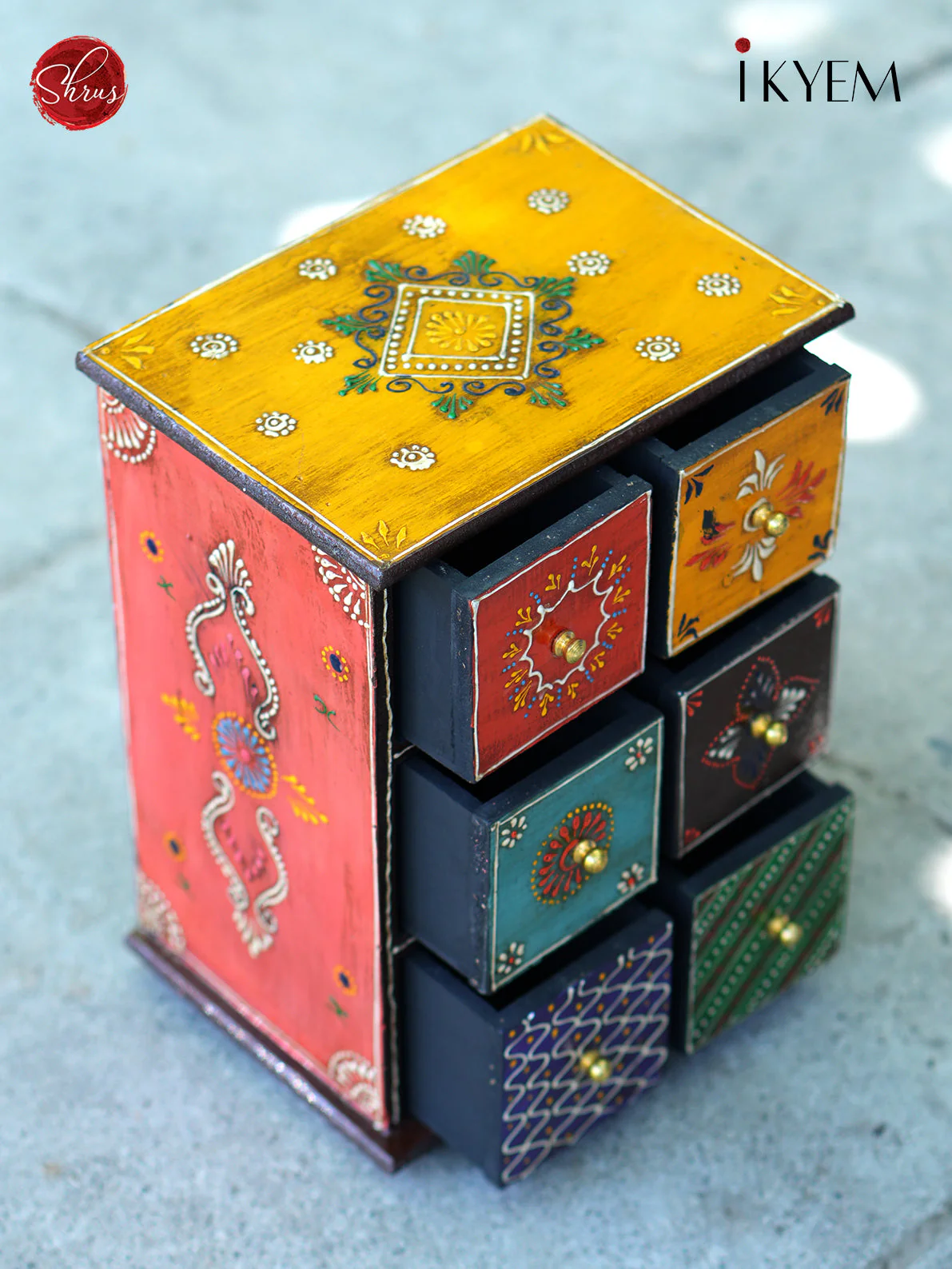 Wooden Jewellery Box with 6 Drawers - Image 2