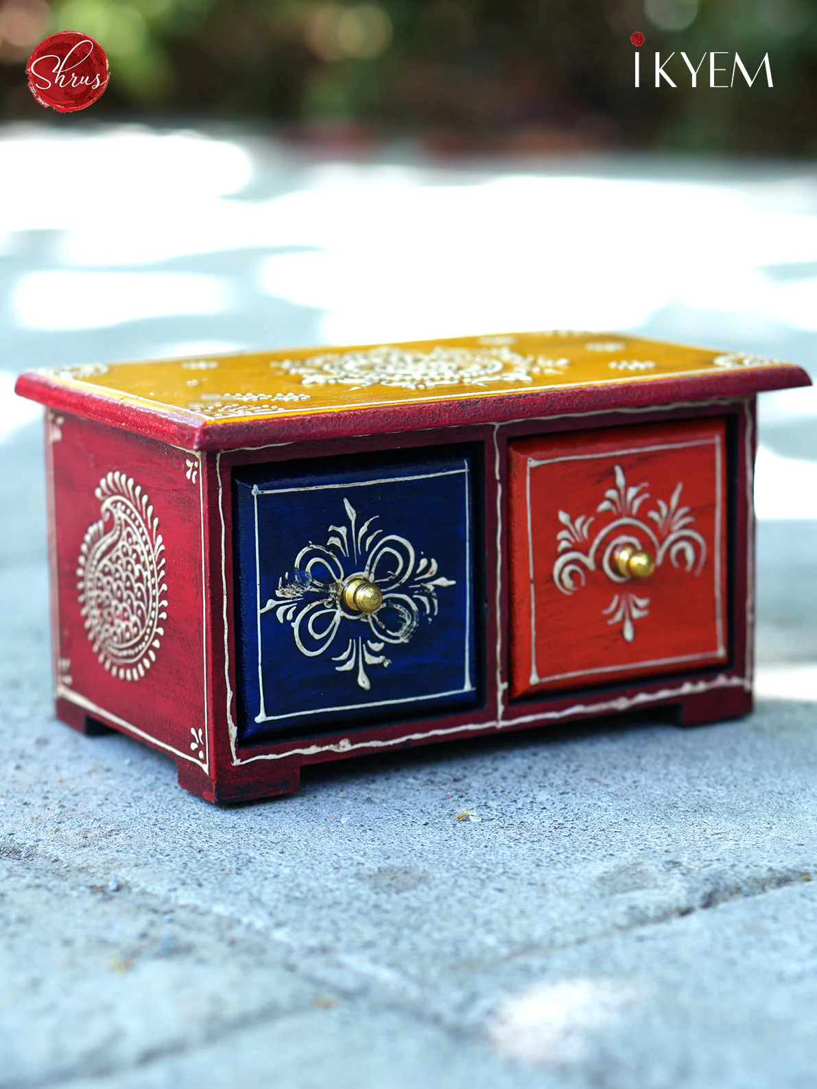Wooden Jewellery Box with 2 Drawers