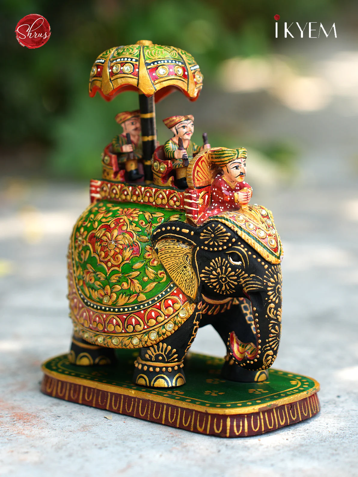 Handpainted wooden Ambari elephant-Return gift