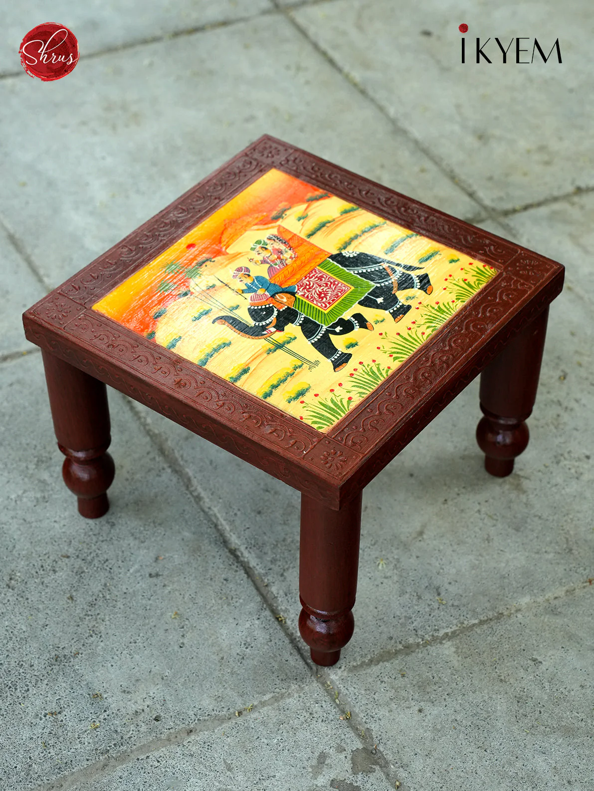 Handpainted Wooden Stool
