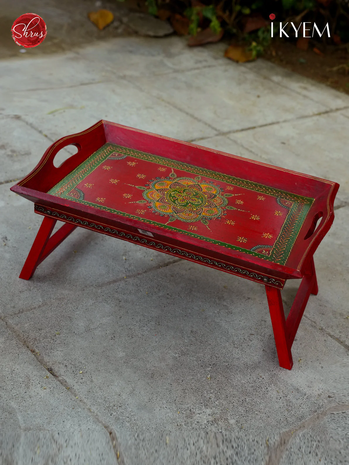 Decorative Hand painted Tea Table (Jungle Wood) - Image 2