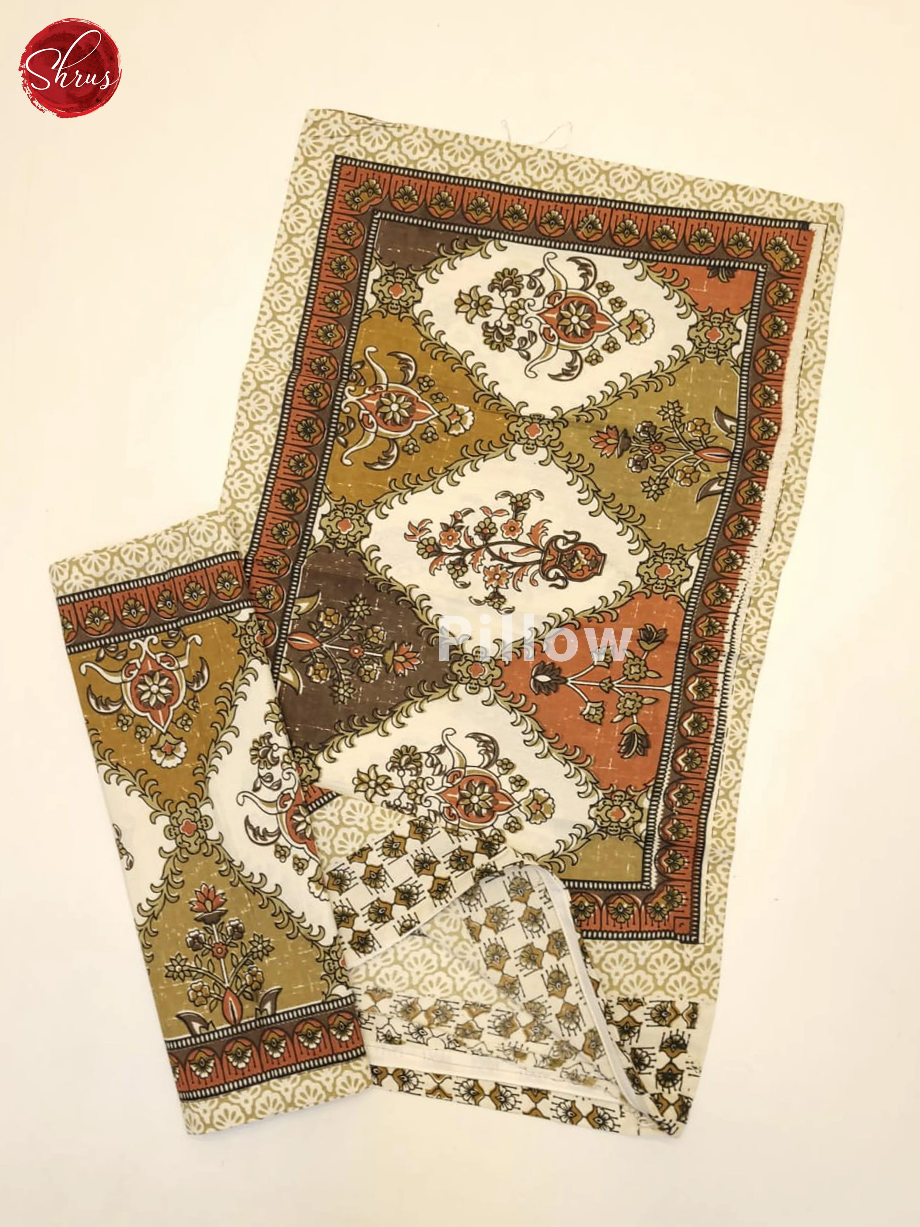 Cream & Brown - Jaipuri Printed Double Bed Spread - Image 3