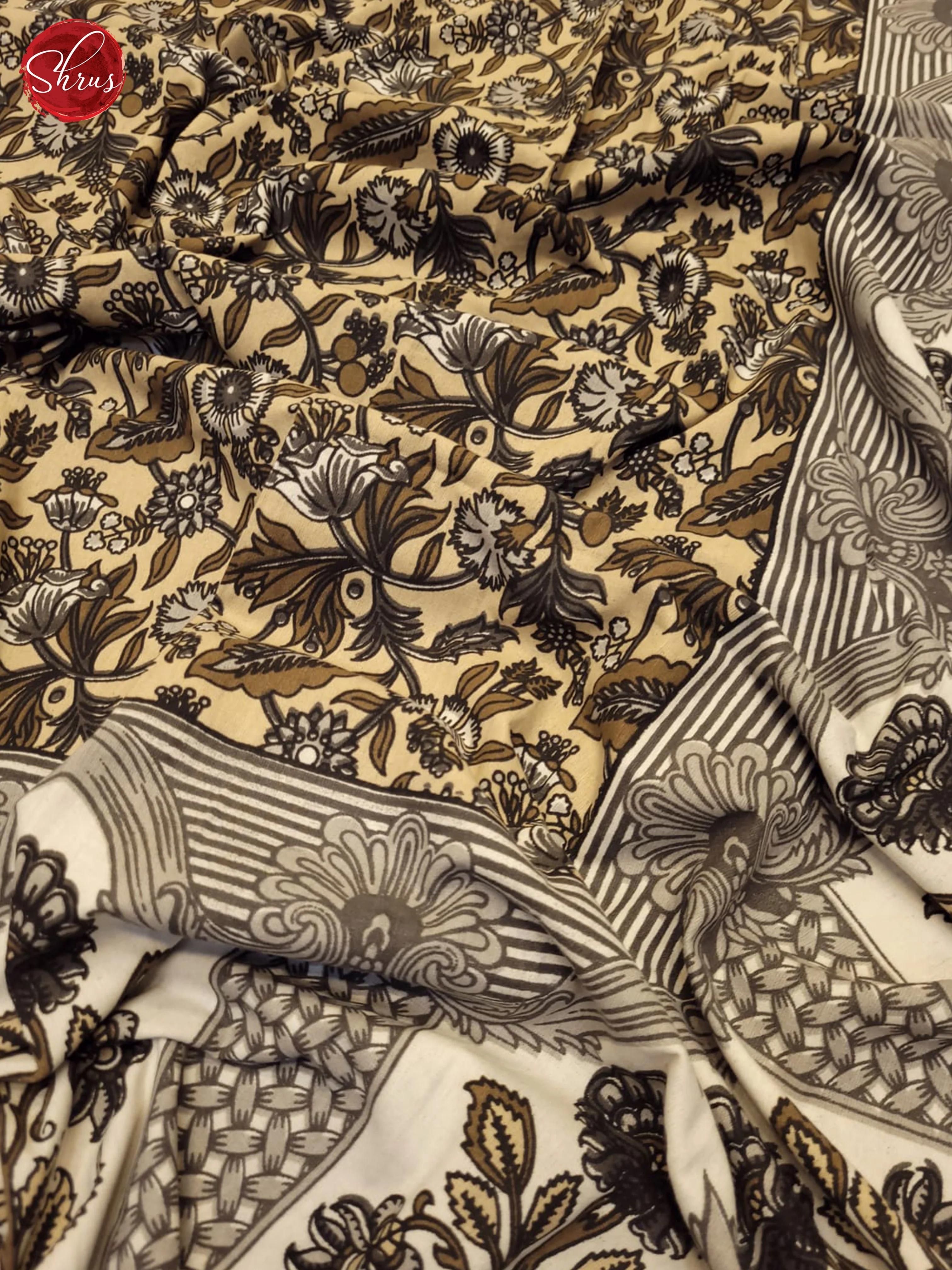 Brown & Cream- Jaipuri Printed Double Bed Spread
