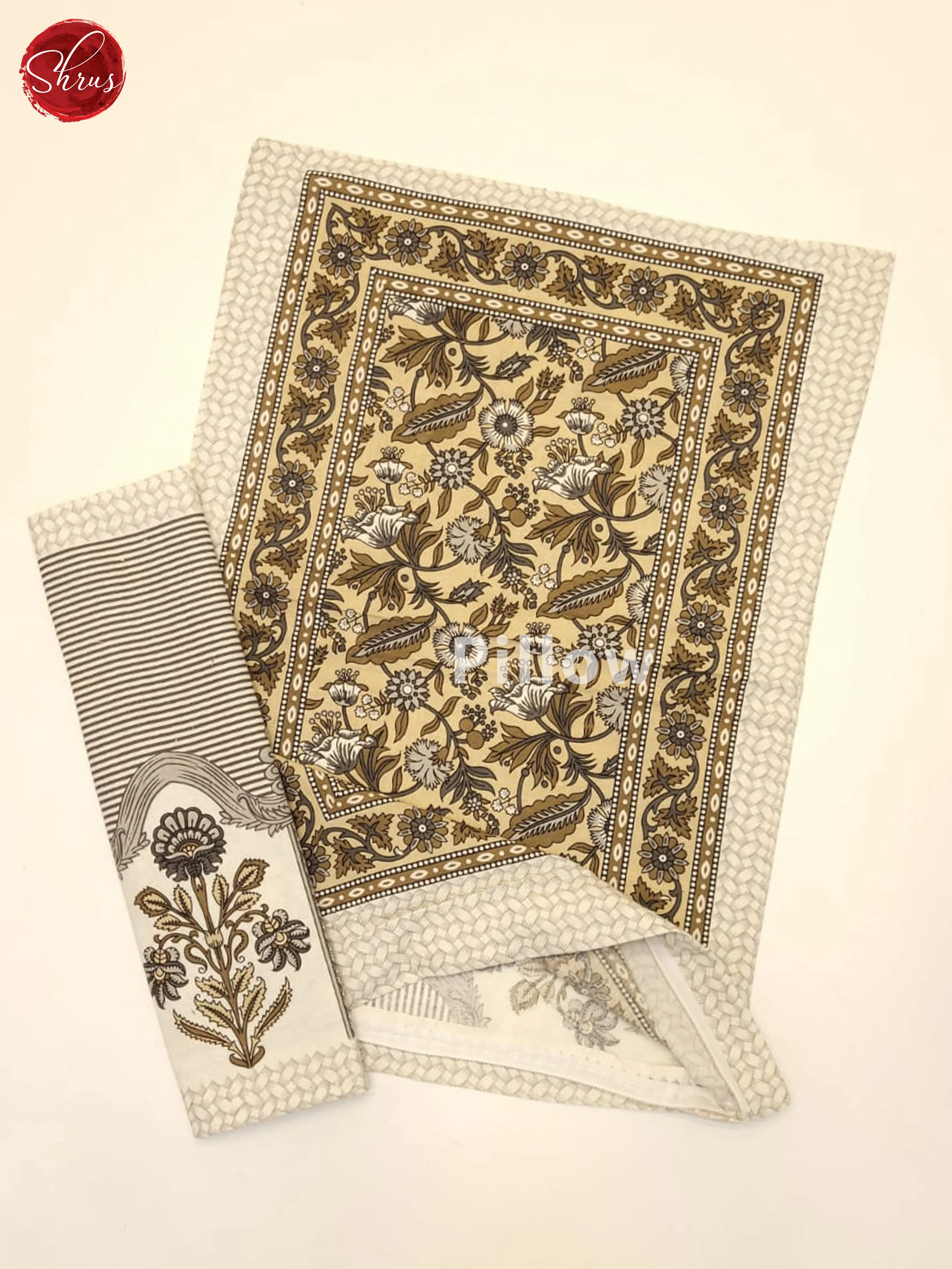 Brown & Cream- Jaipuri Printed Double Bed Spread - Image 3
