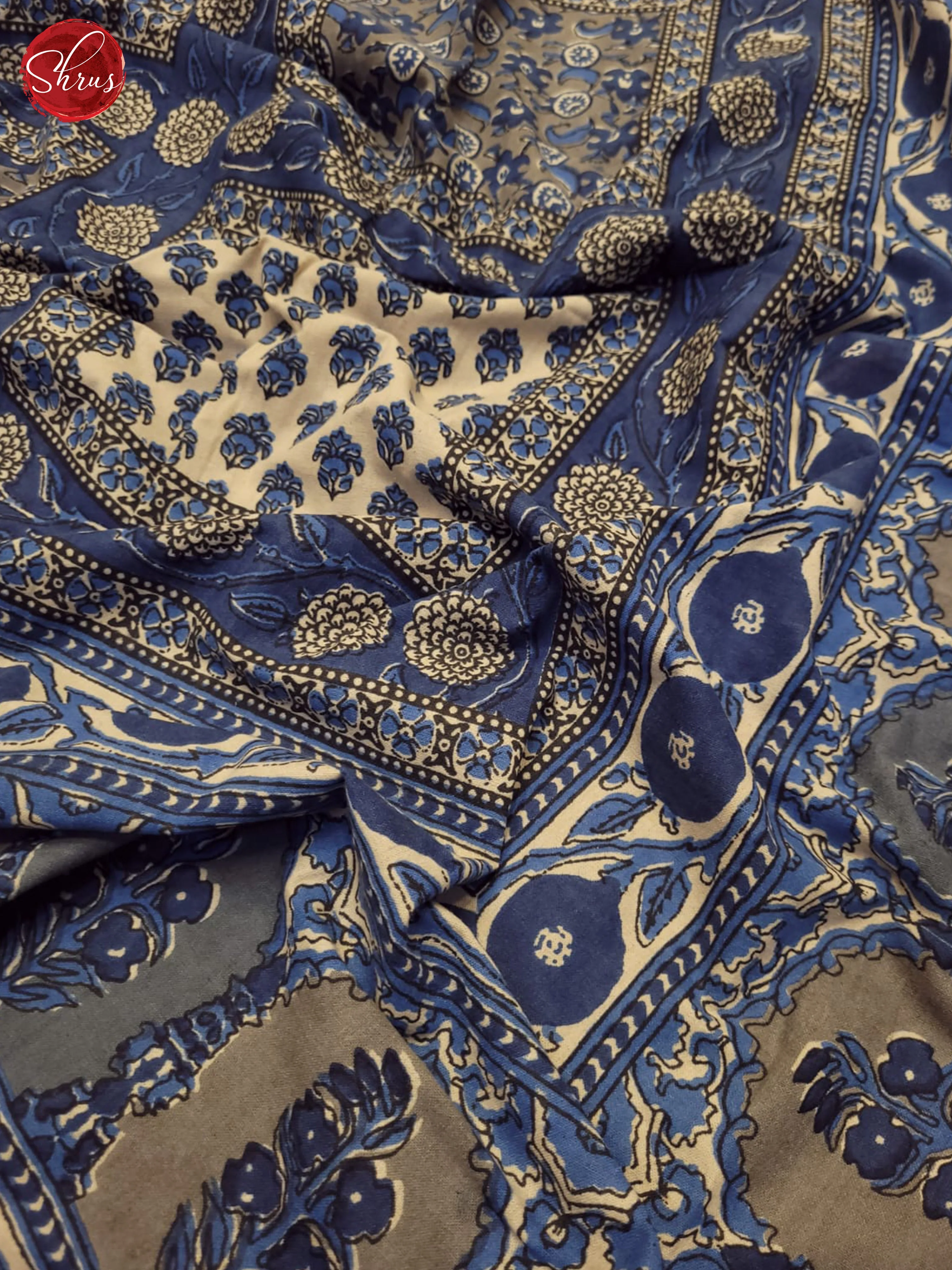 Blue & Grey - Jaipuri Printed Double Bed Spread