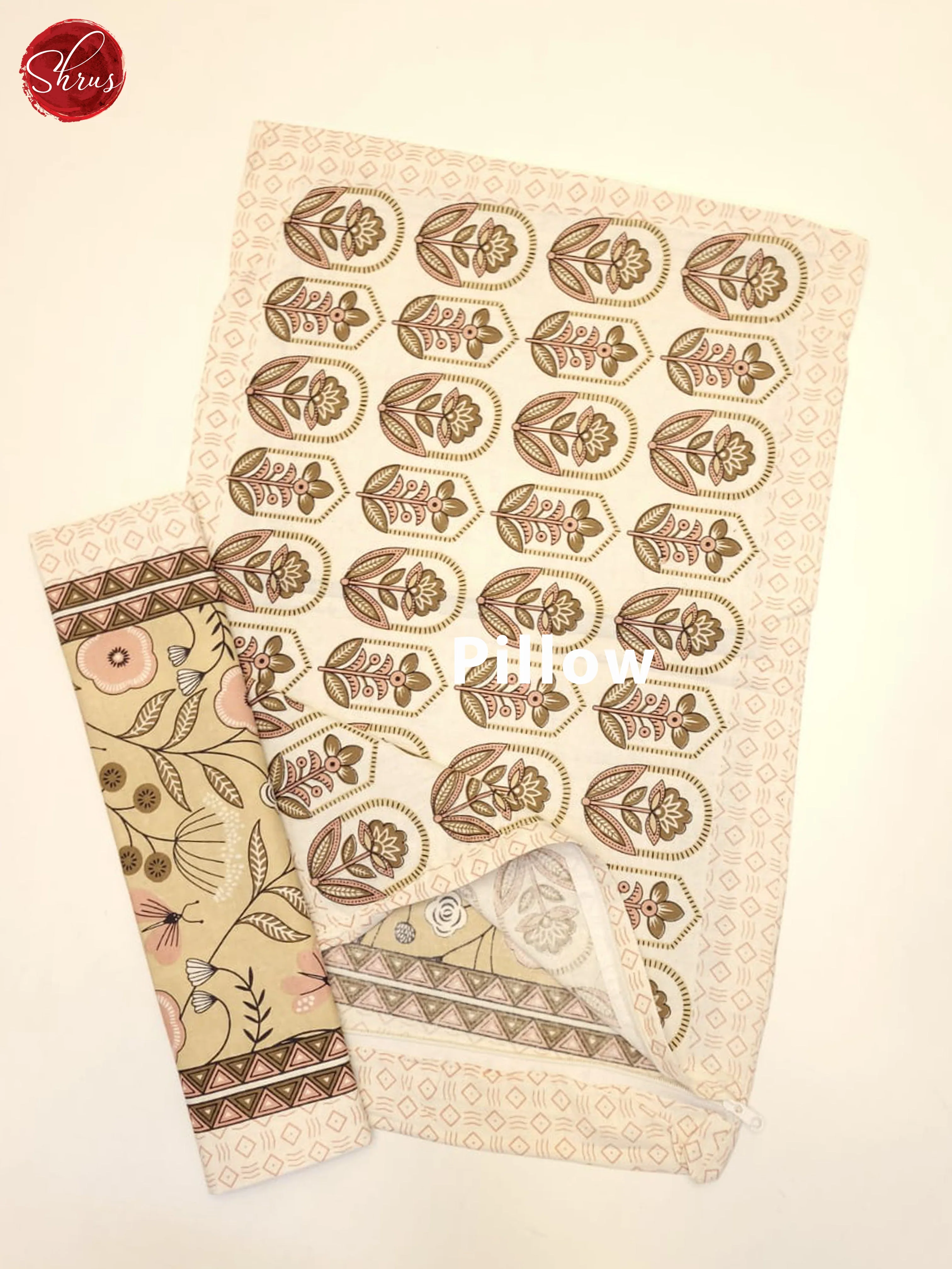 Brown & Cream- Jaipuri Printed Double Bed Spread - Image 3