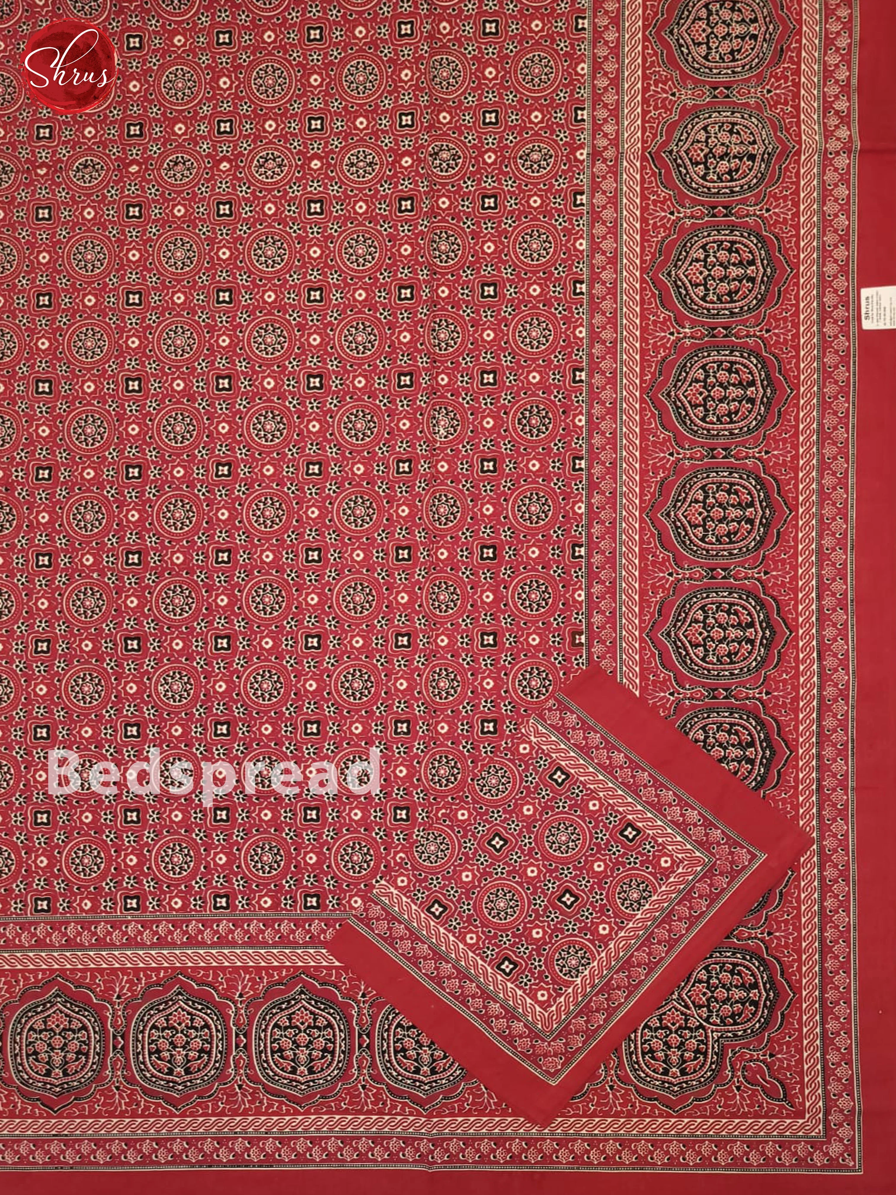 Red - Jaipuri Printed Double Bed Spread - Image 2
