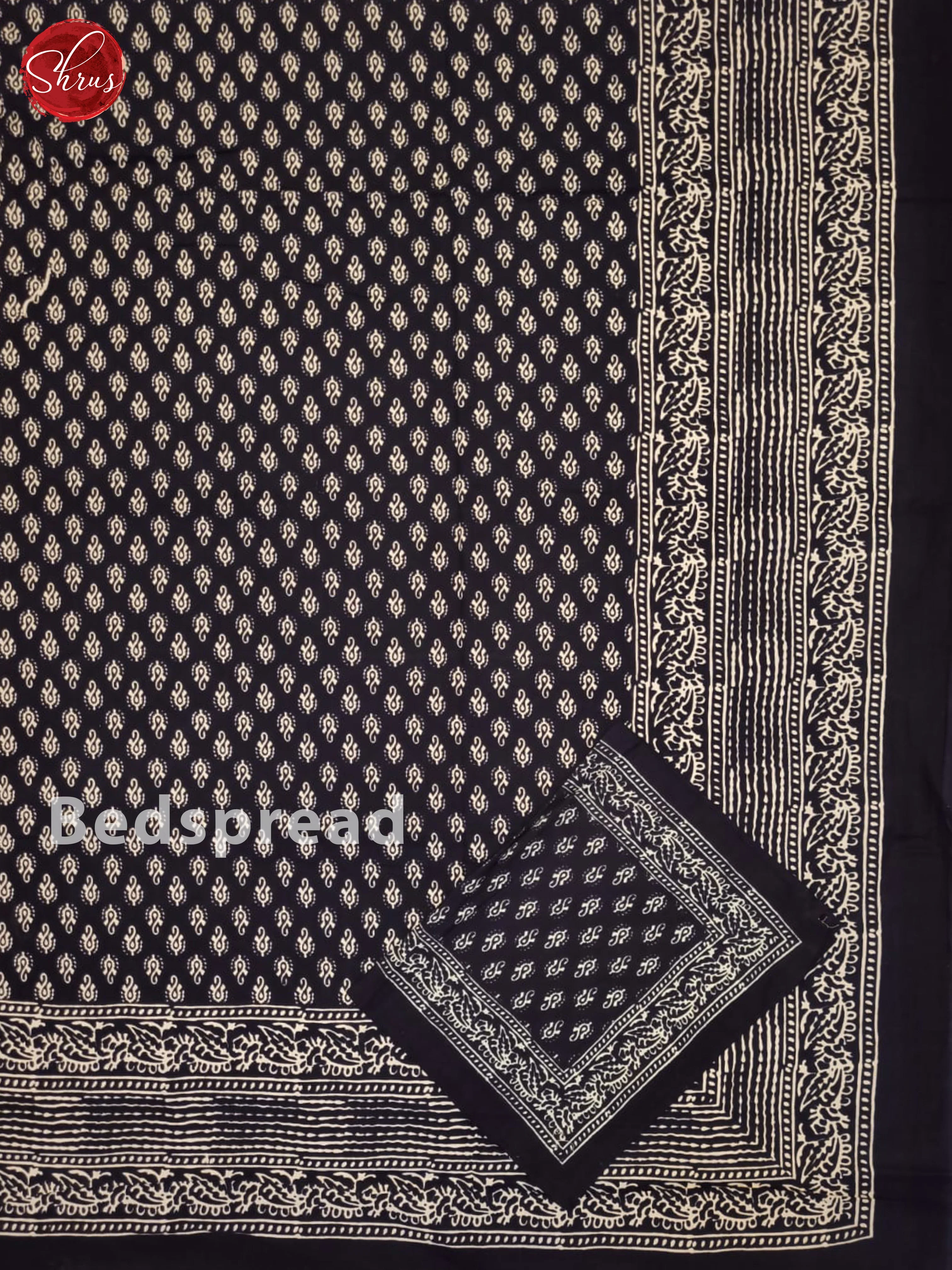 Black & White - Jaipri Printed Double Bed Spread - Image 2