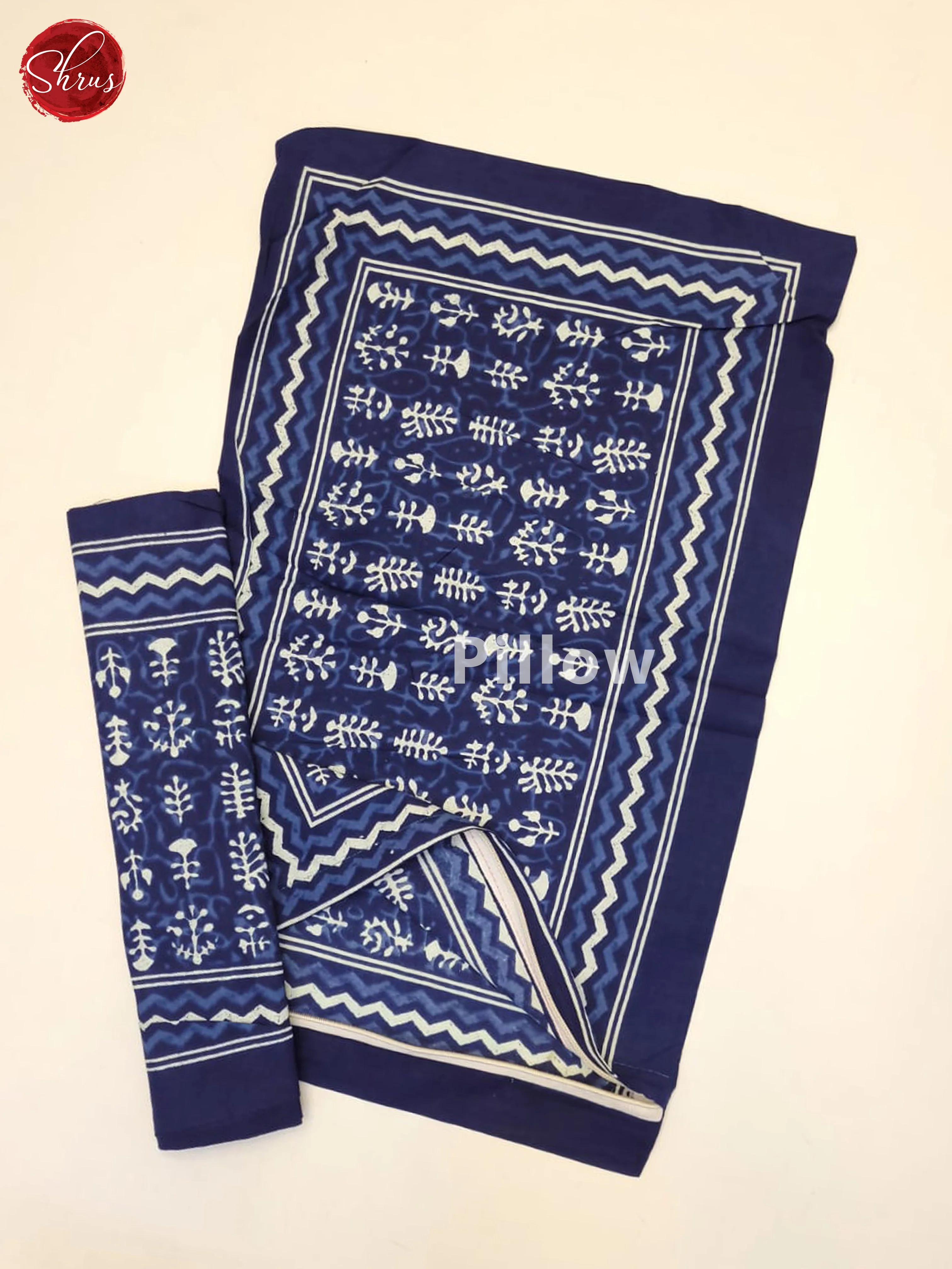 Blue & White -Jaipuri Printed Double Bed Spread - Image 3