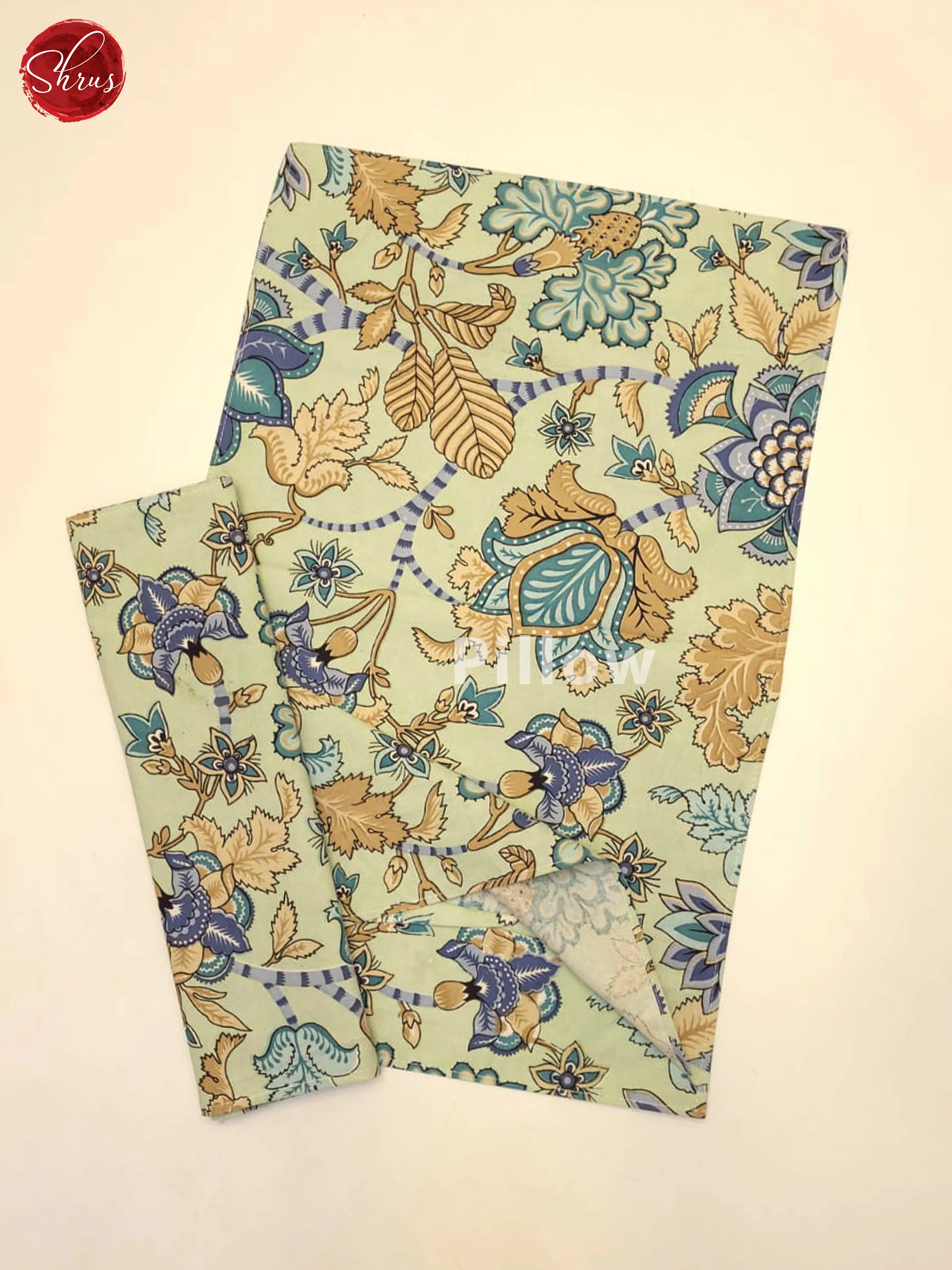 Light Green & Blue - Jaipuri Printed Double Bed Spread - Image 3