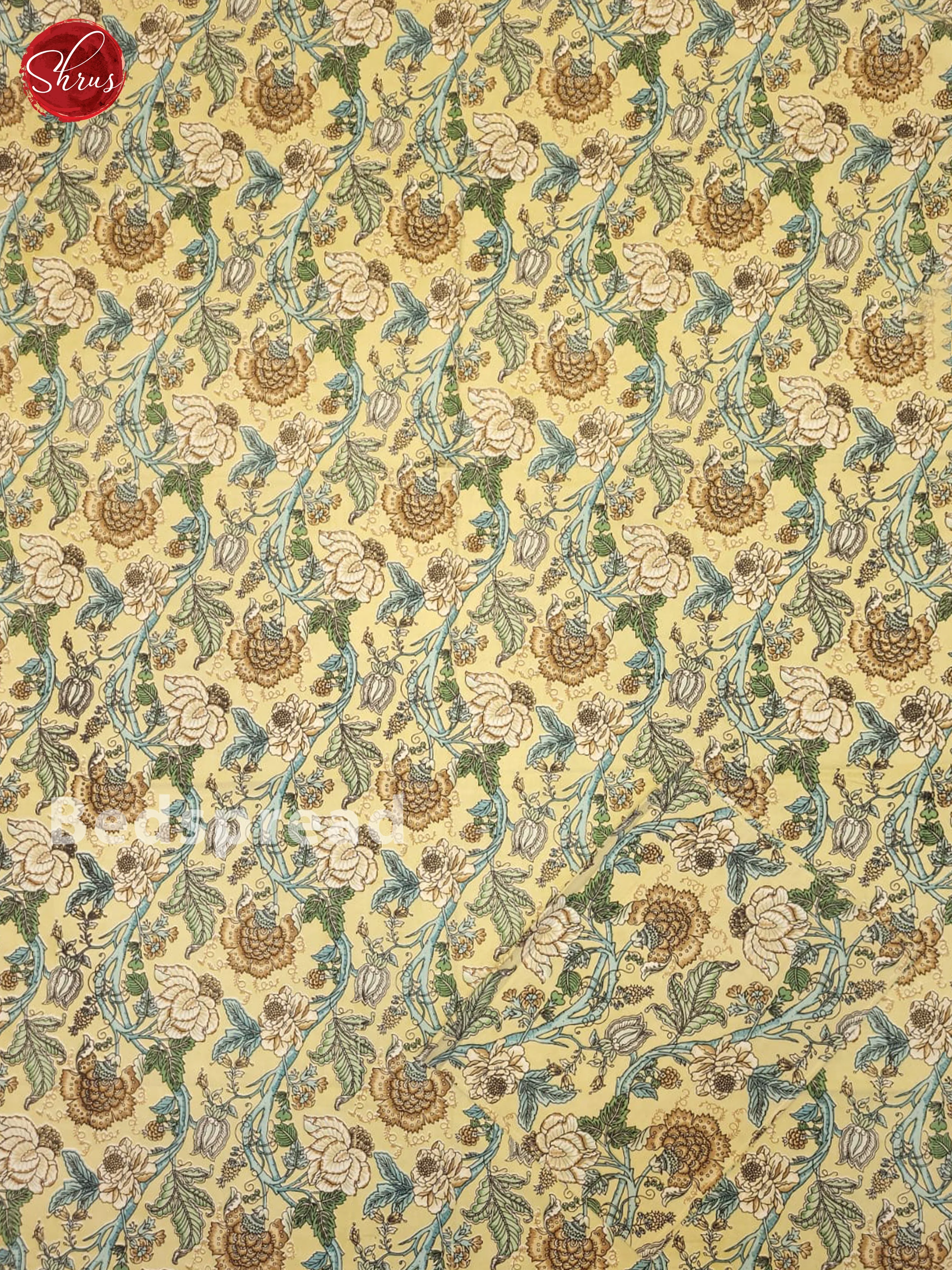 Beige & Blue - Jaipuri Printed Double Bed Spread - Image 2