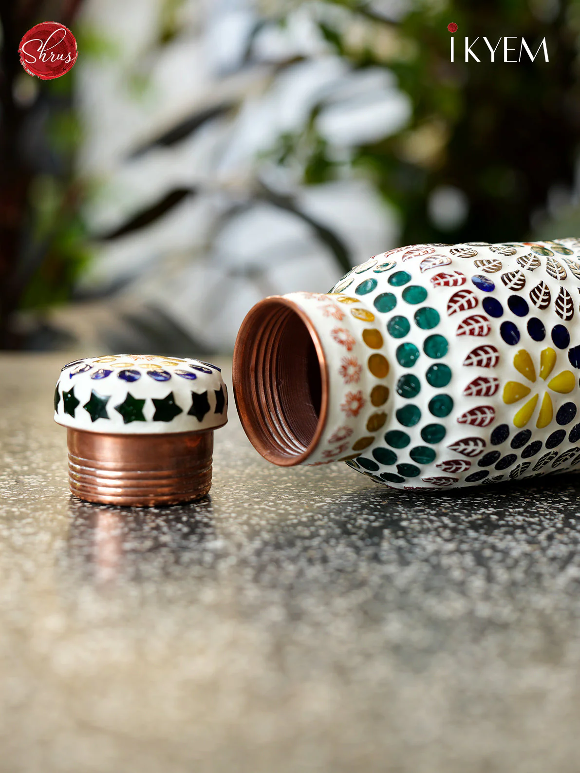 Hand Painted Copper Bottle - Image 2