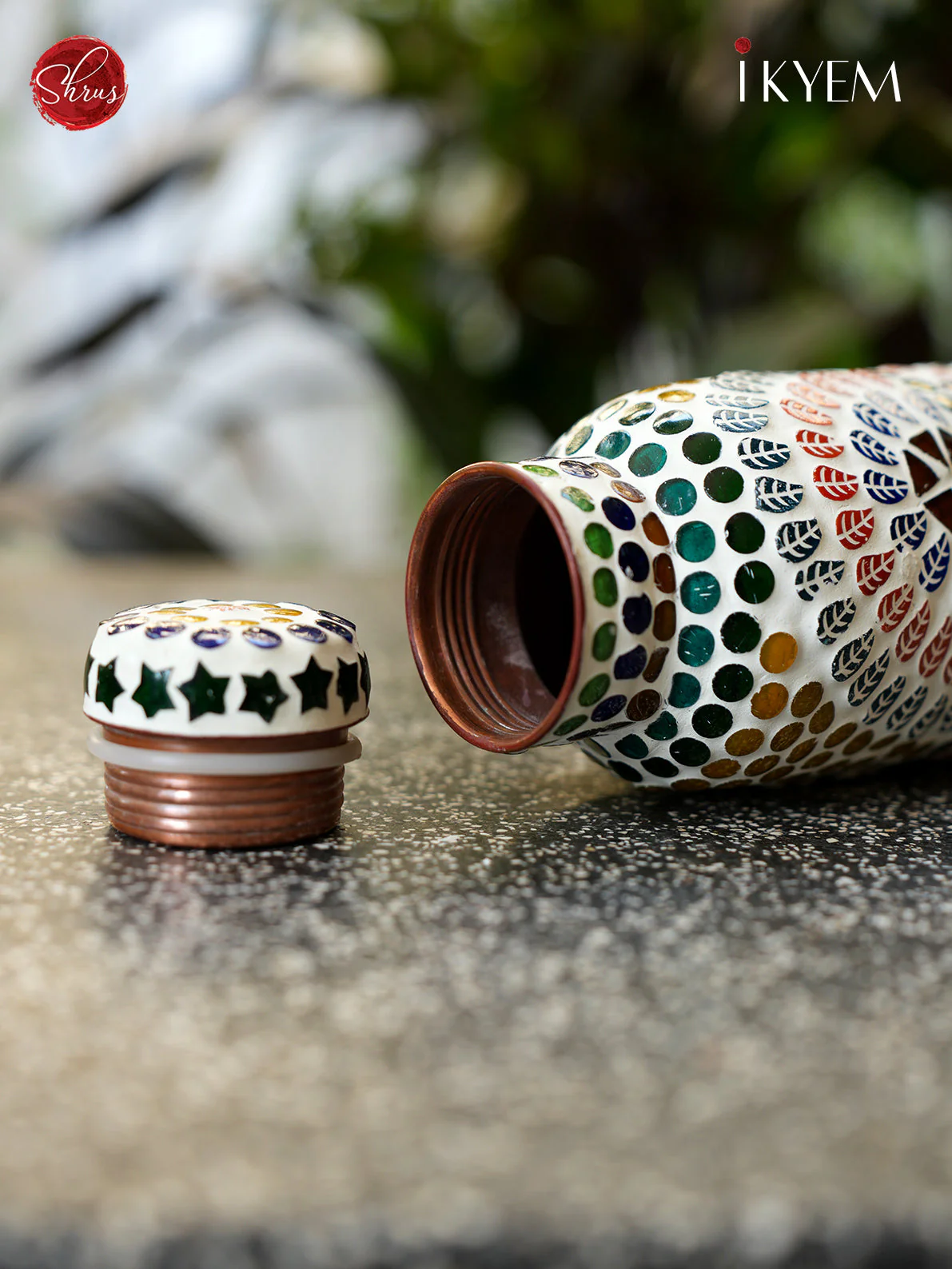 Hand Painted Copper Water Bottle - Image 2