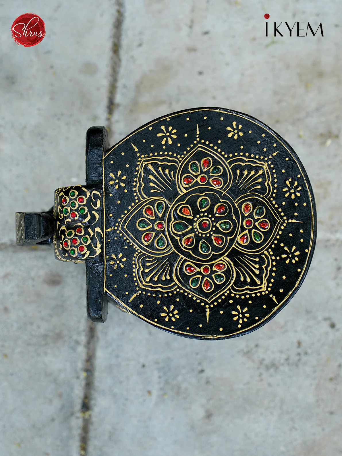 Hand painted Wooden Elephant Stool - Image 4