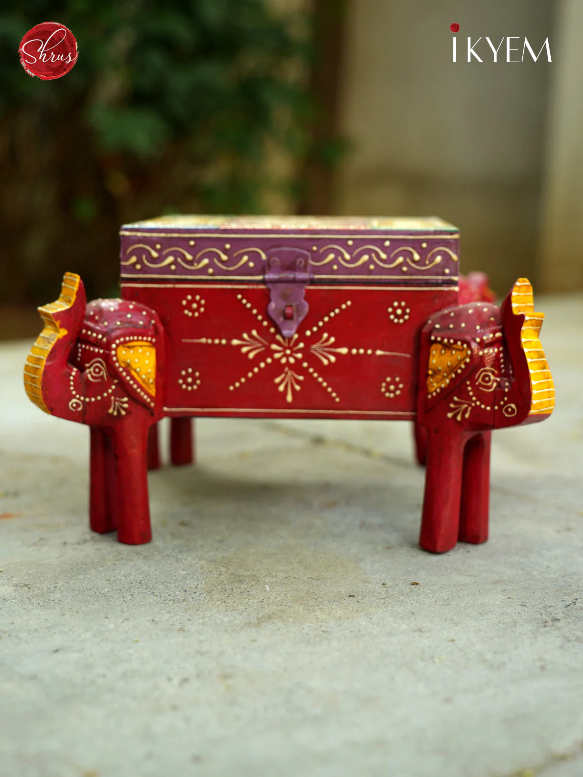 Hand Painted Wooden Square Storage Box
