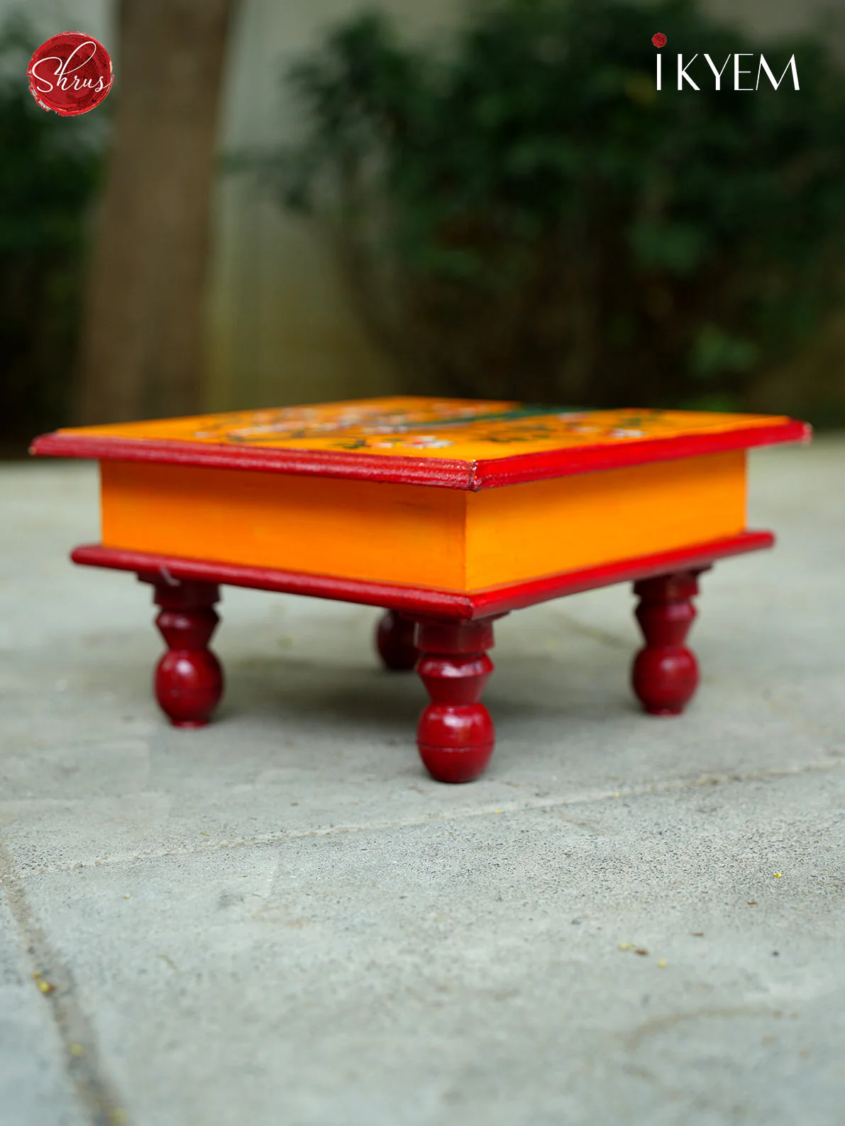 Hand Painted Wooden Square Chowki