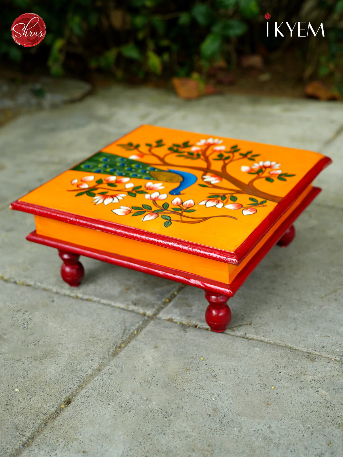 Hand Painted Wooden Chowki - Image 2