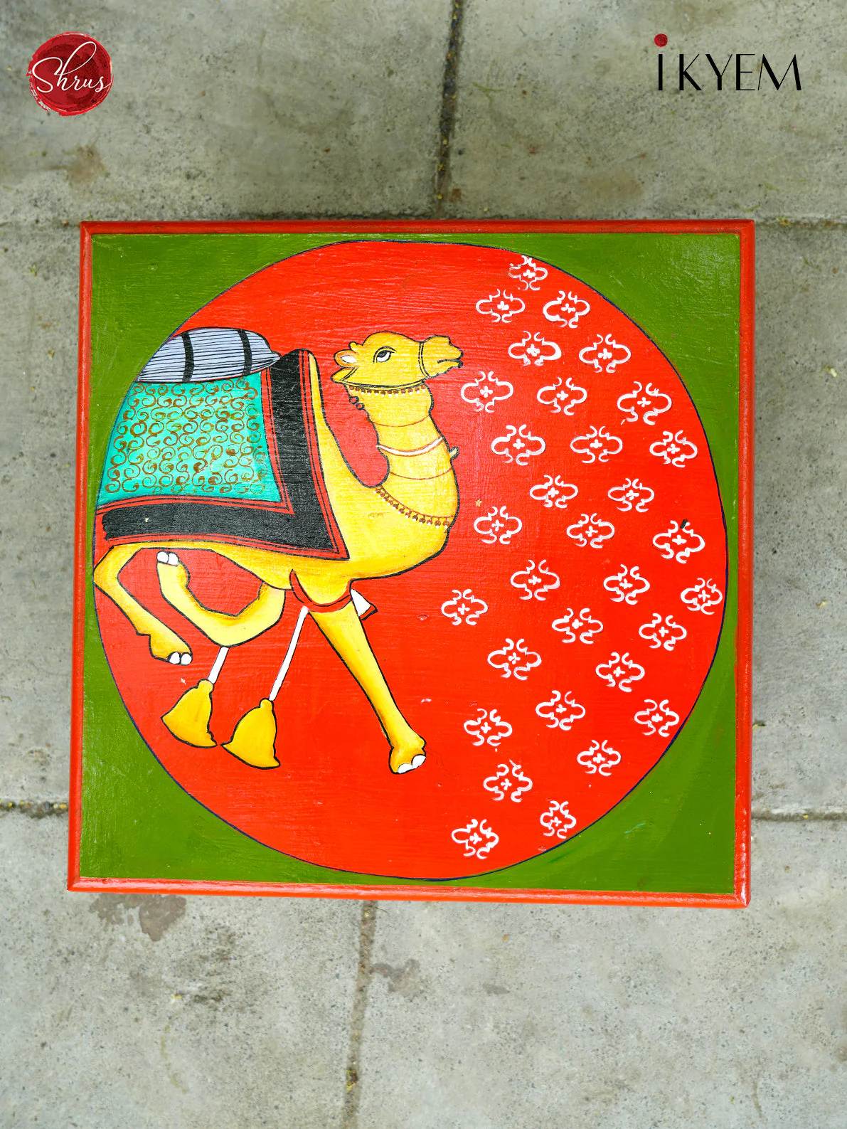 Camel Hand painted Wooden Chowki - Image 3