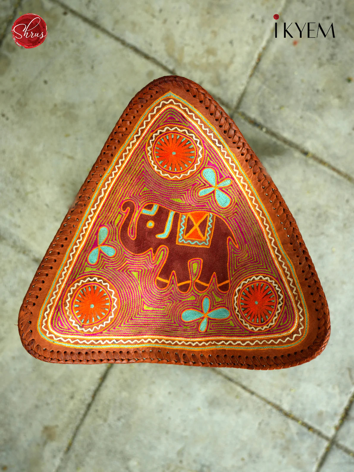 Leather steel stool - Image 2