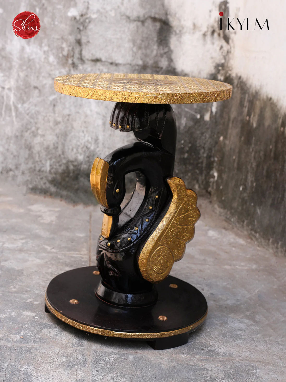 SWAN DESIGN WOODEN ROUND TABLE - Image 2