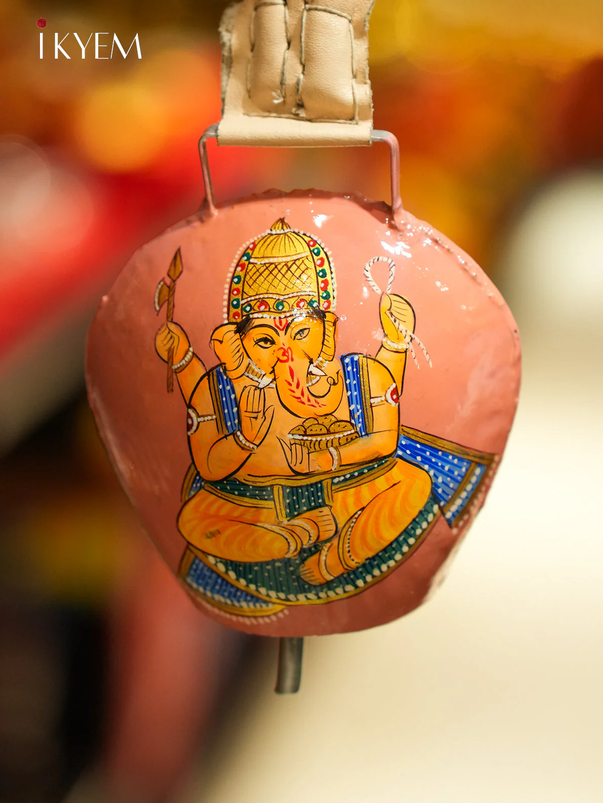 Ganesha Hand painted Cow Bell - Image 2