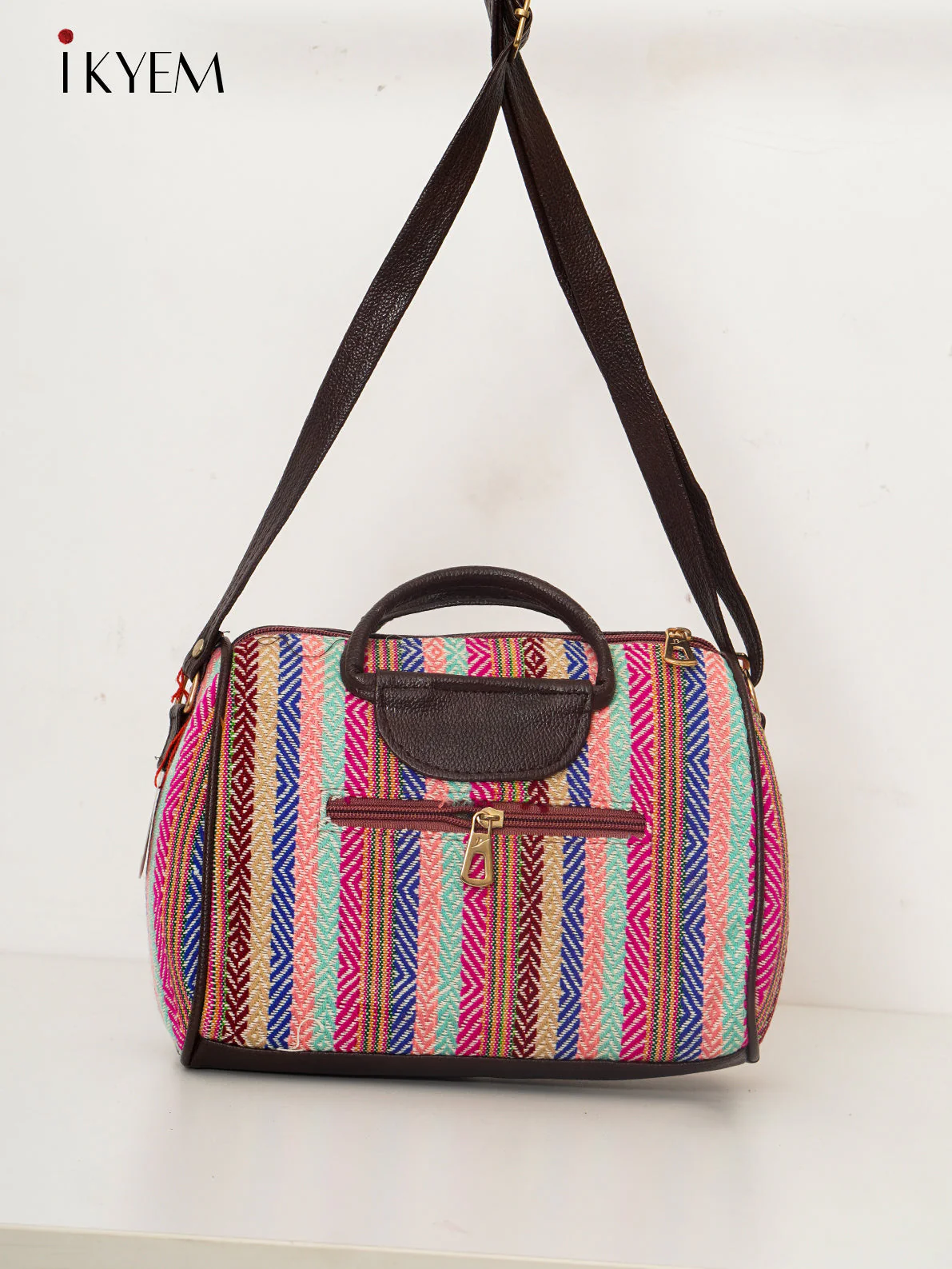Pink & Brown - Ajrakh Hand Bag - Image 2