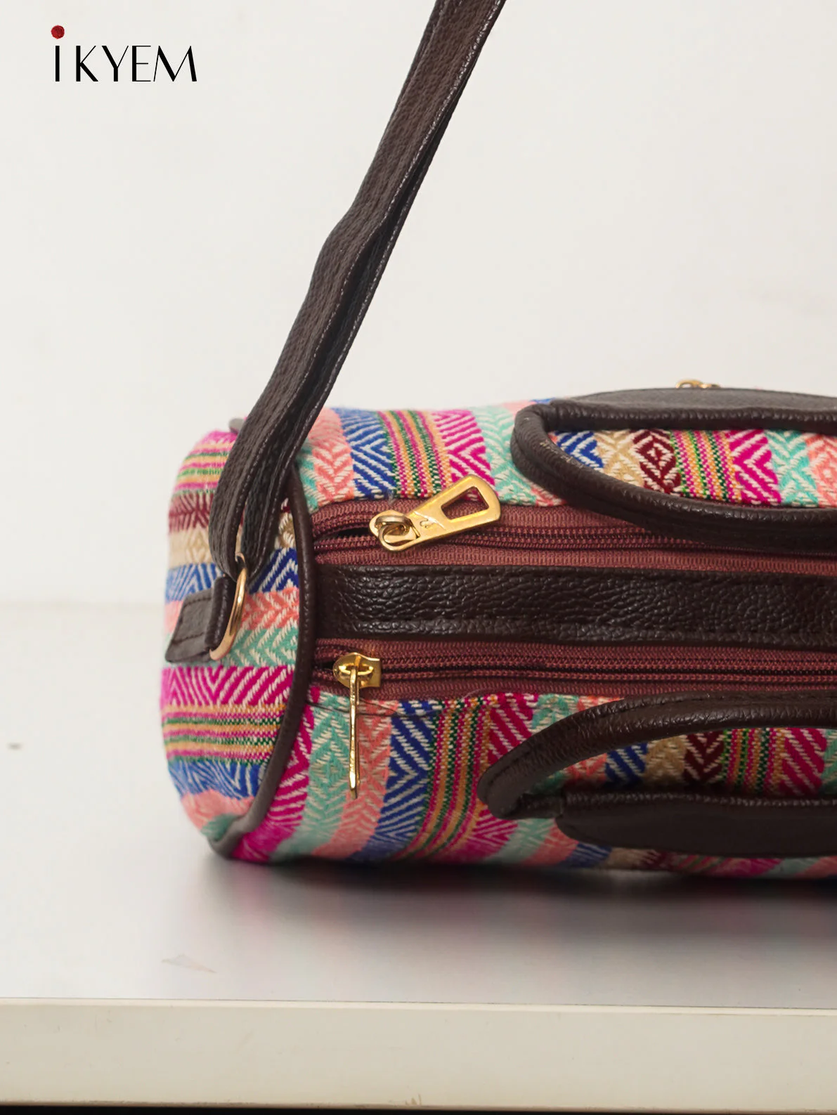 Pink & Brown - Ajrakh Hand Bag - Image 3