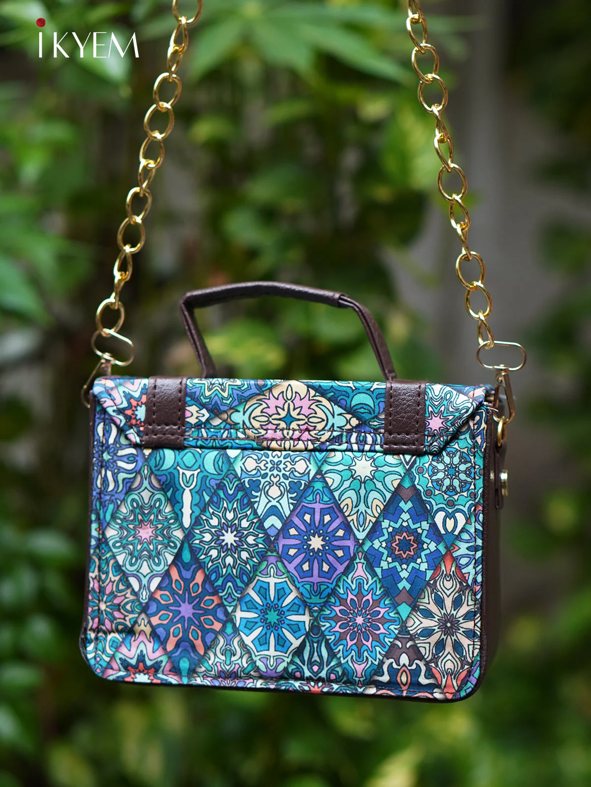 Blue & Brown - Ajrakh hand bag - Image 2