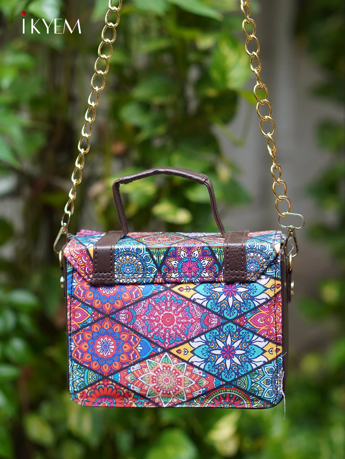 Pink & Brown - Ajrakh hand bag - Image 2