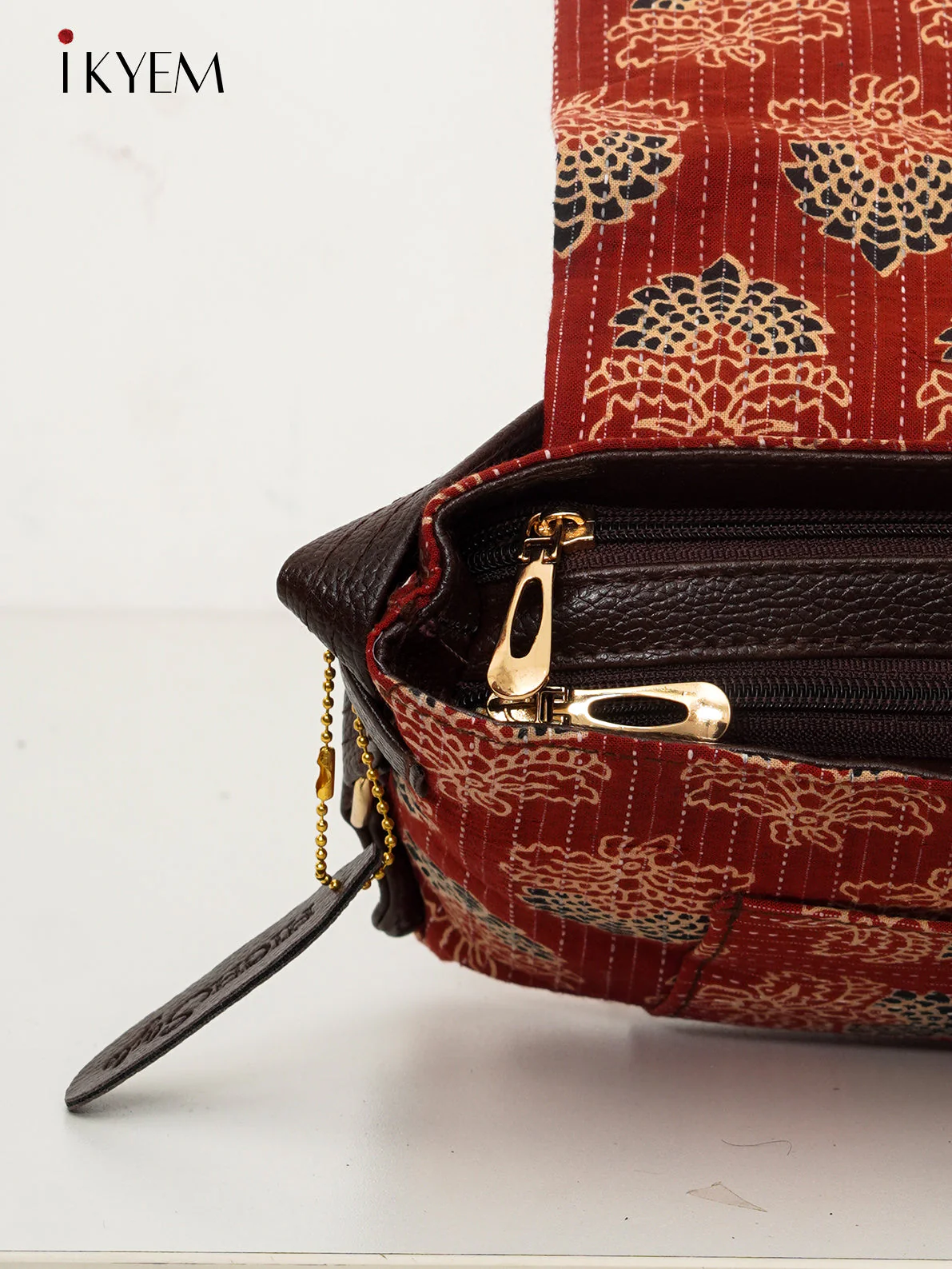 Red & Brown - Ajrakh Hand Bag - Image 3
