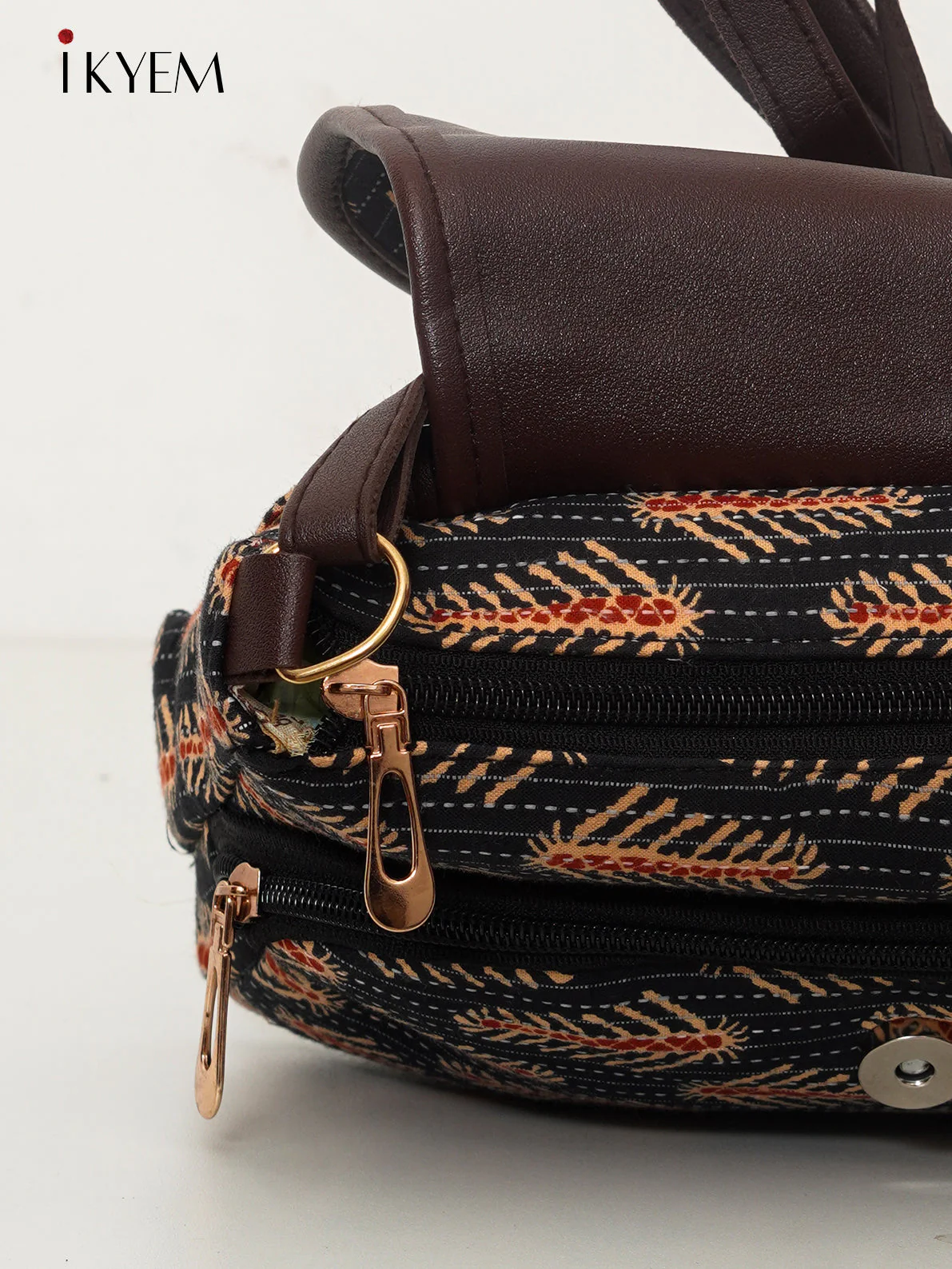 Black & Brown - Ajrakh Hand Bag - Image 3