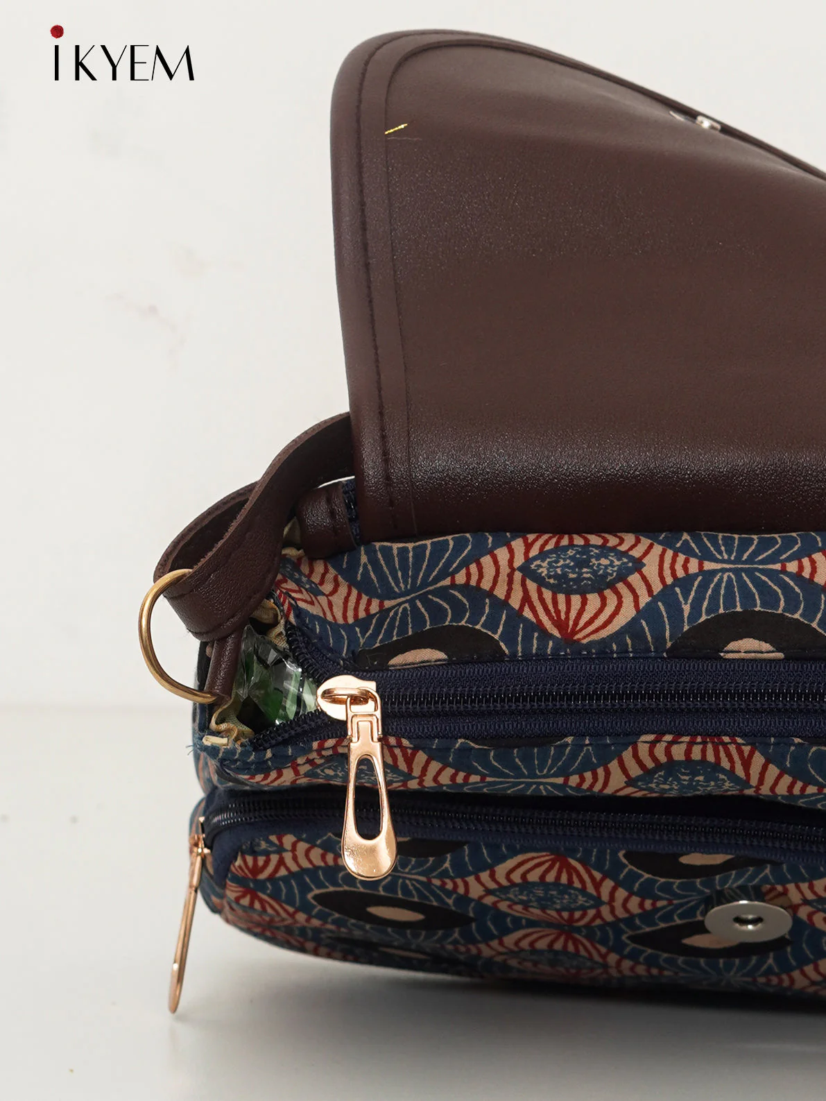 Blue & Brown - Ajrakh Handbag - 4EJ17121 - Image 4