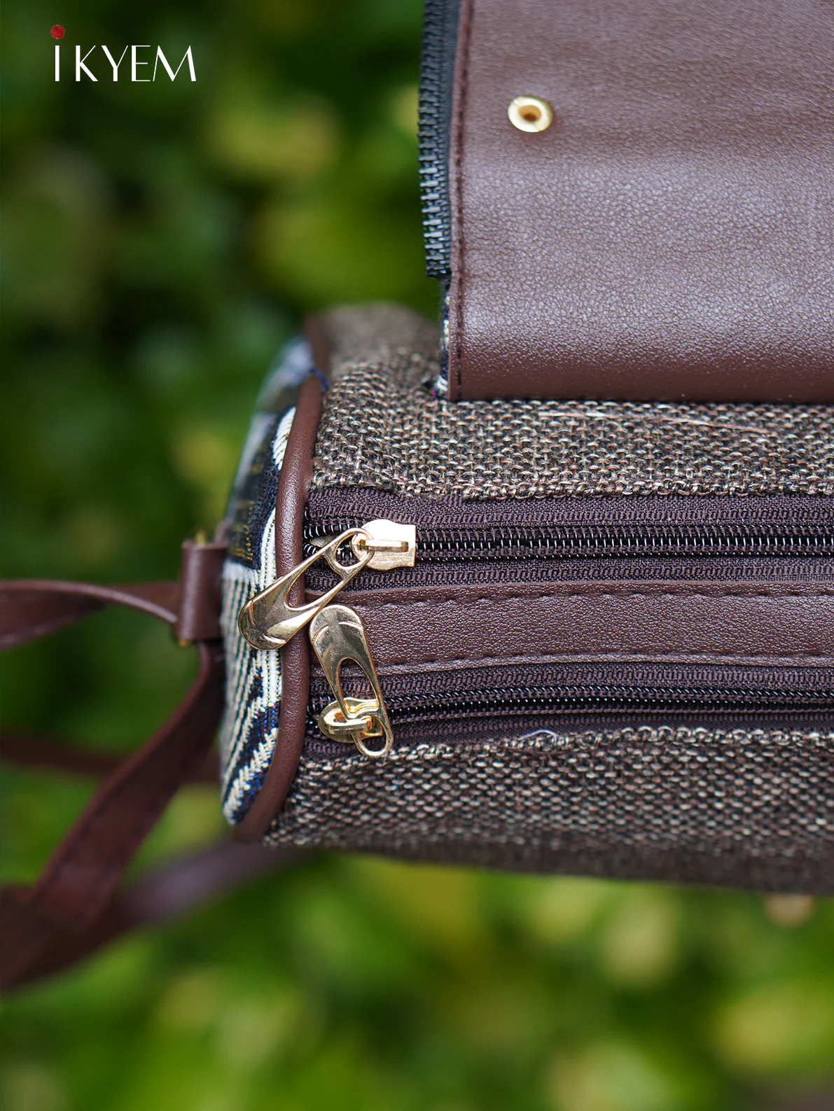 Grey & Blue - Ajrakh hand bag - Image 3