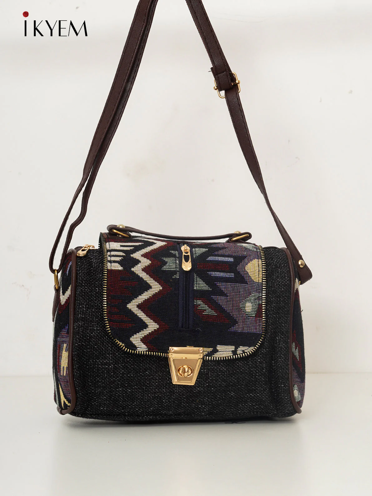 Brown & Black - Ajrakh Hand Bag