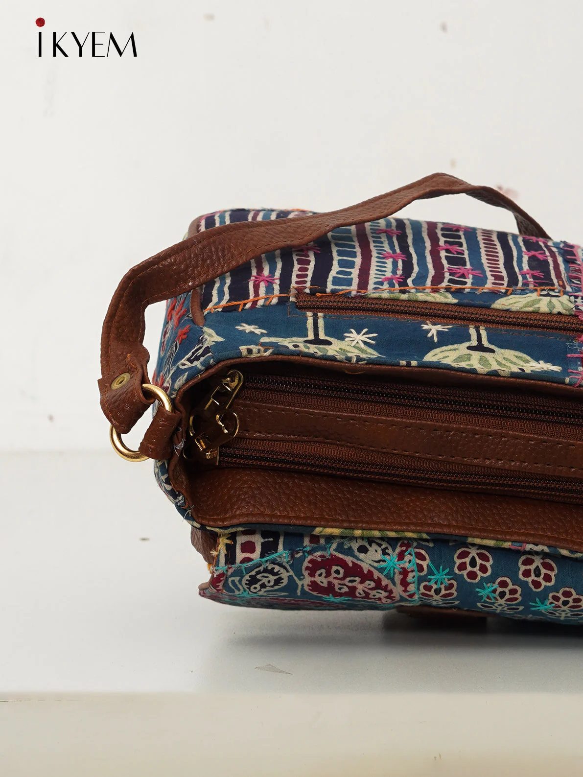 Blue & Brown - Ajrakh Handbag - Image 3